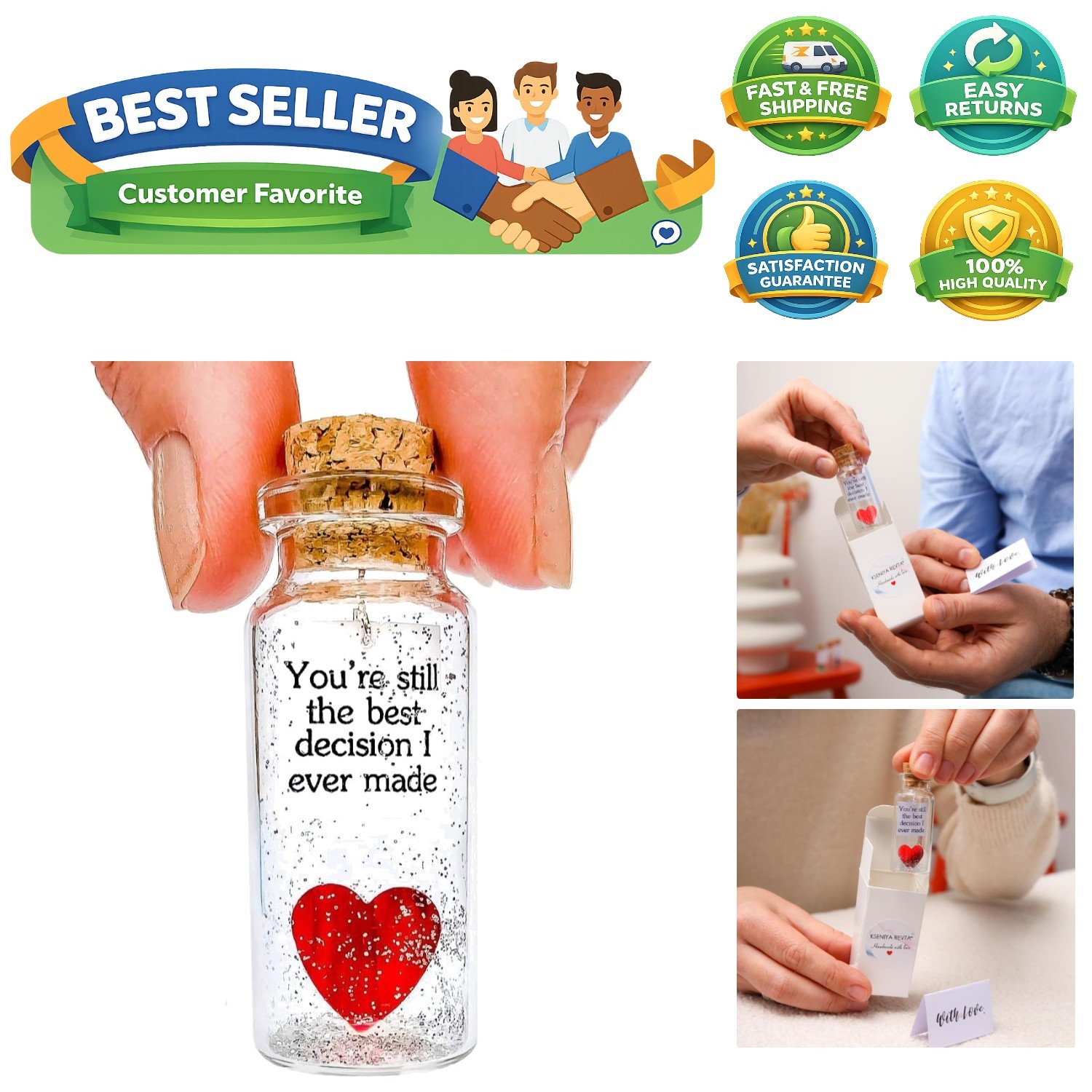 Romantic Anniversary & Valentine Present for Her & Him, Sweet Couple Gift for…