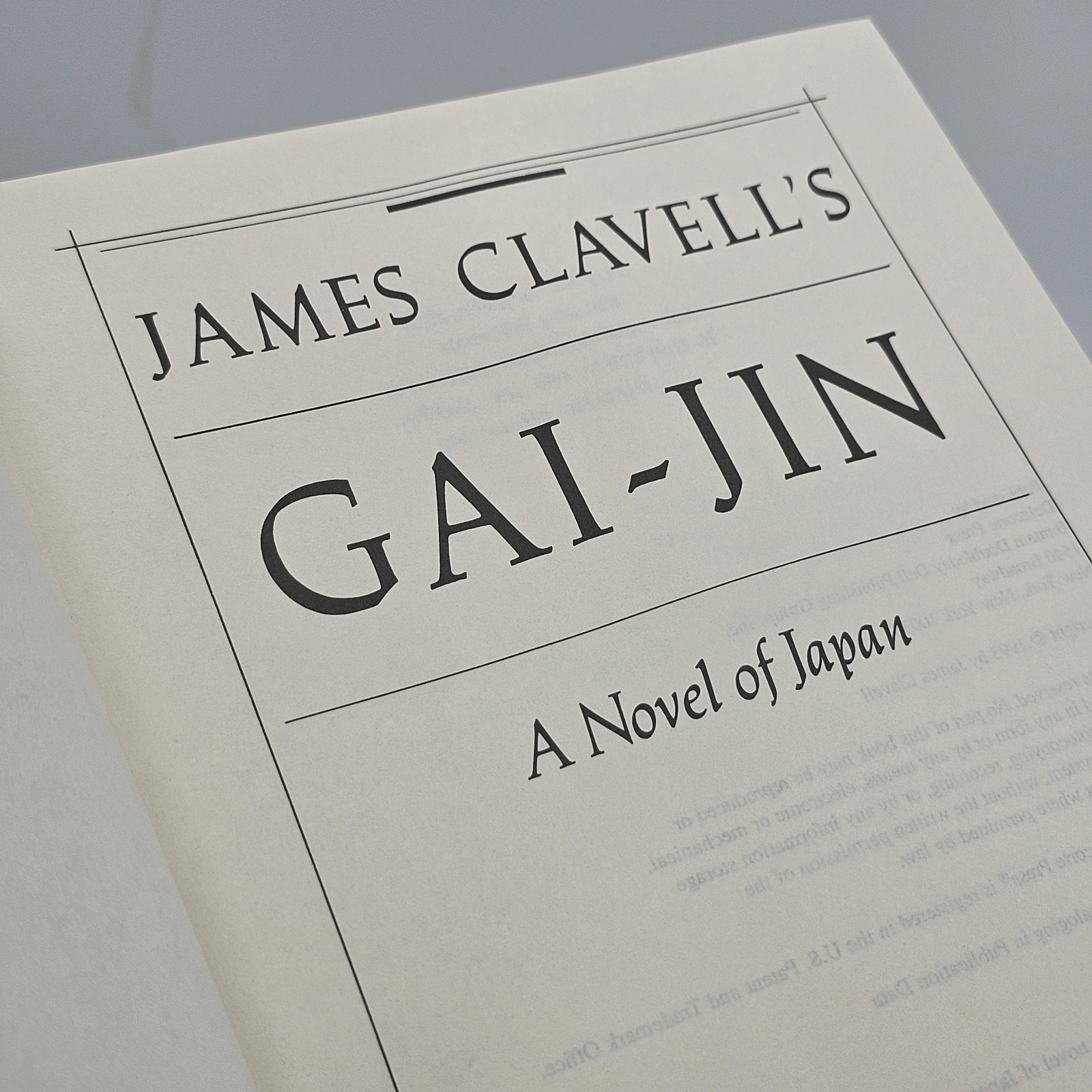Gai-Jin James Clavell 1993 1st Edition HC/DJ