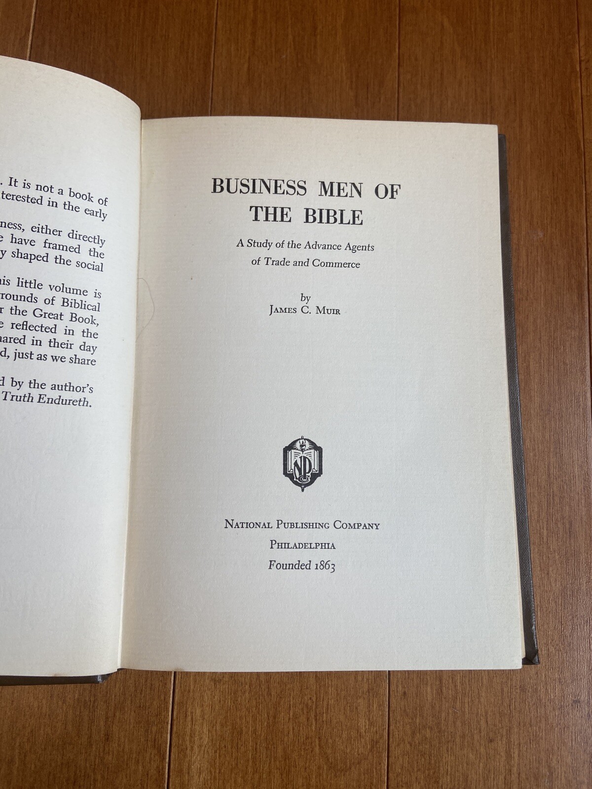Business Men of the Bible A Study of the Advance Agents 1ST ED 1ST PRINT Rare
