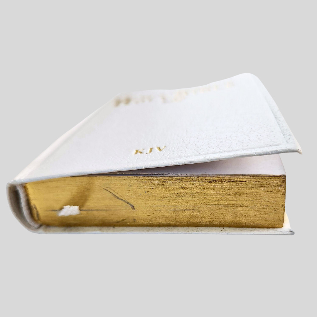 Holy Bible New Testament KJV Pocket Size White Bible 4 1/2 Inches Tall