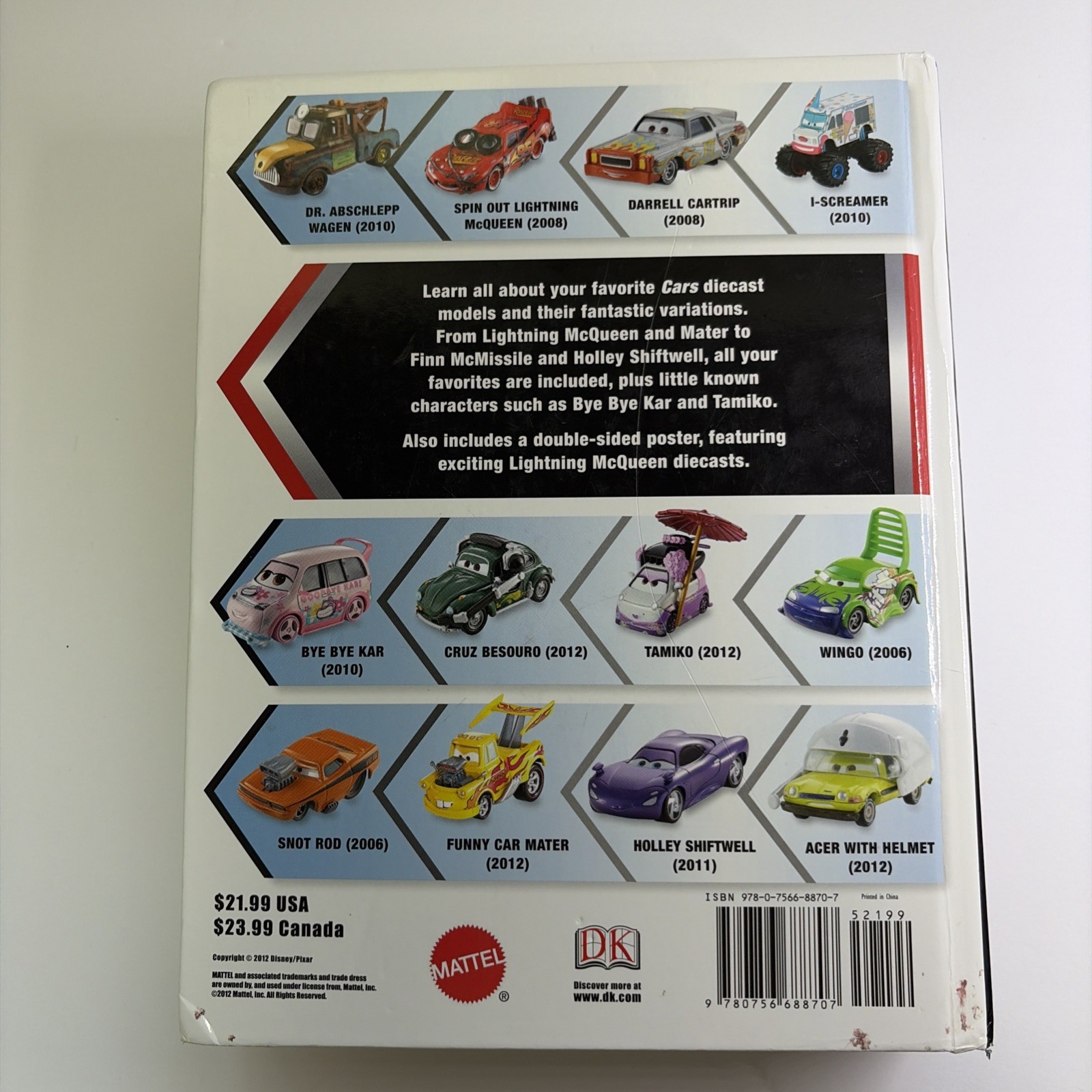 Disney Pixar Cars Character Encyclopedia MISSING Diecast Car And Poster