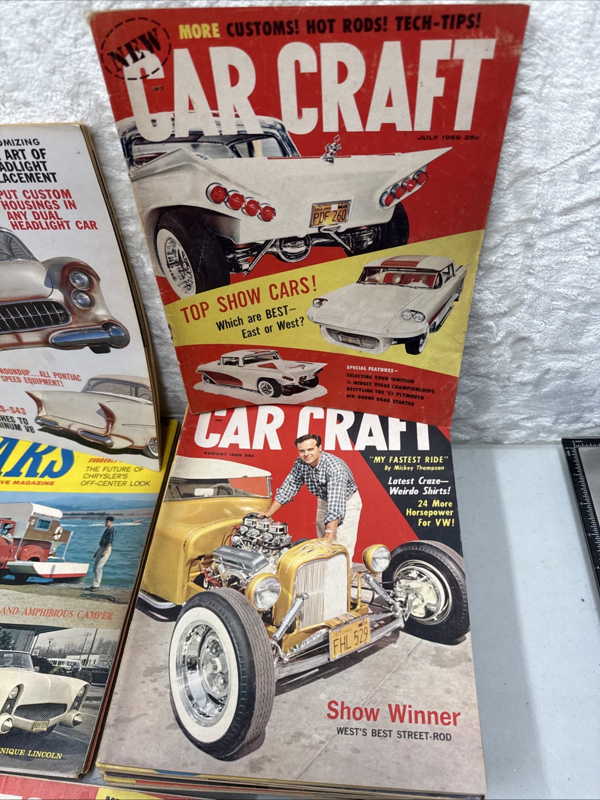 Lot Of 38 VTG Magazines-20 Car Craft 1959-63,5 Cars,3 MotorTrend 1958-64,10 Misc