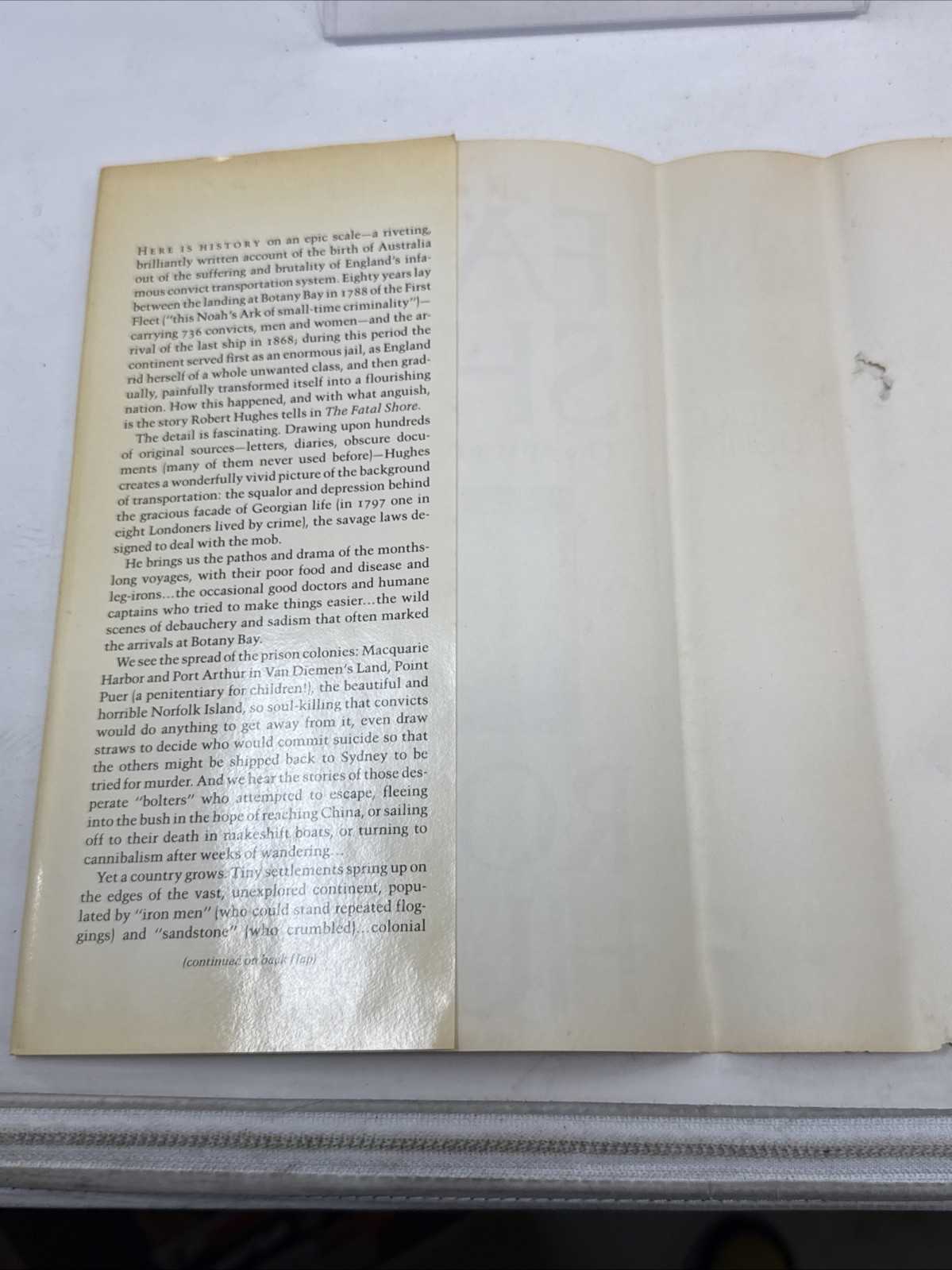 The Fatal Shore by Robert Hughes 1987 1st US Edition Hardcover
