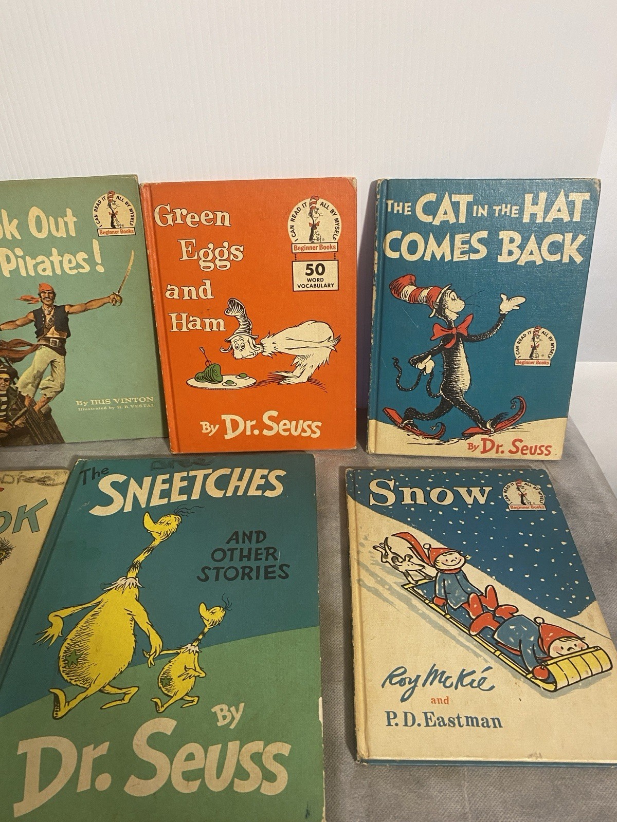 Lot of 8 Vintage Dr Seuss Books 50s-60s Varied Titles Two Large Versions READ