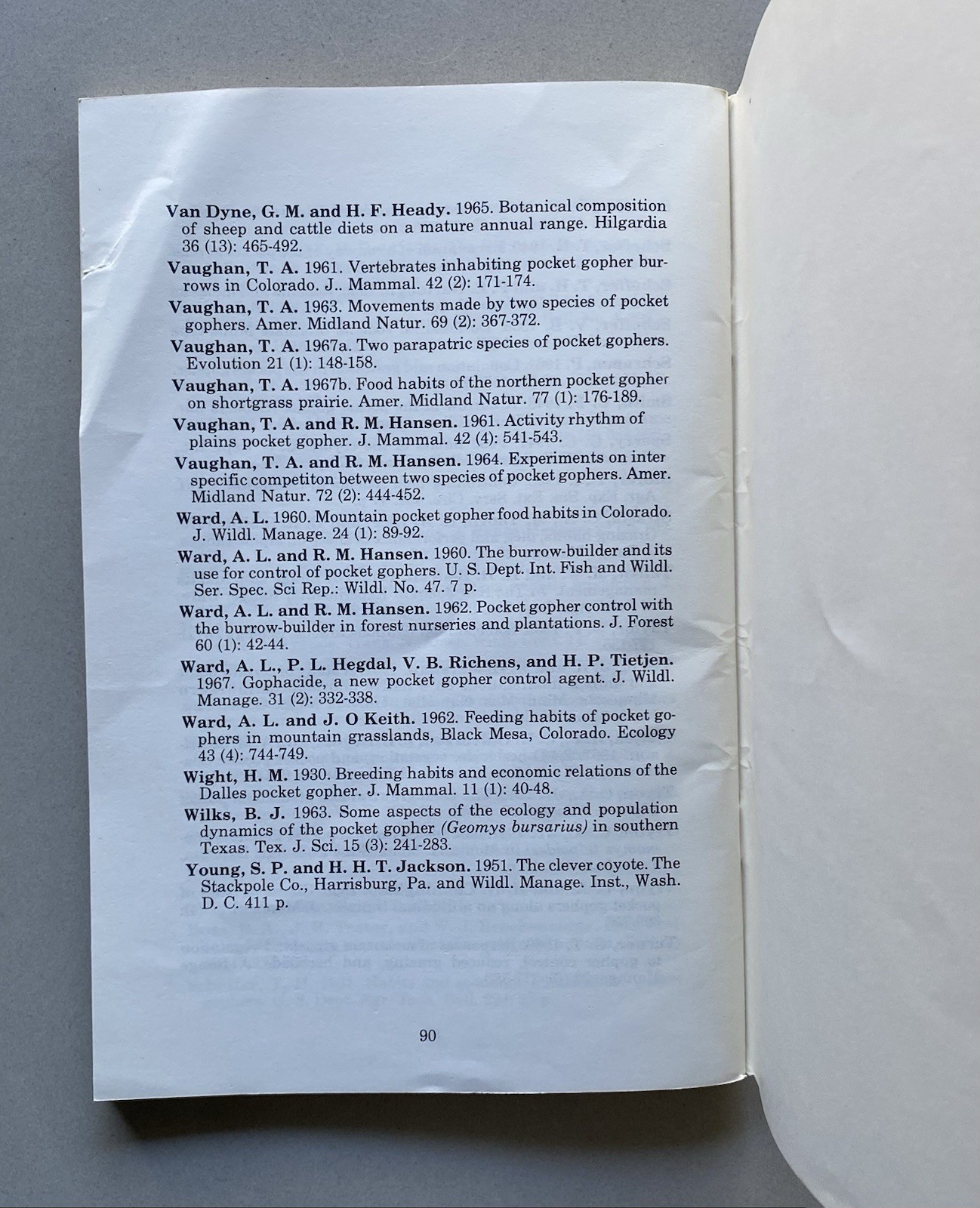 Pocket Gophers & Colorado Mountain Rangeland (1973 PB) University Bulletin 554S