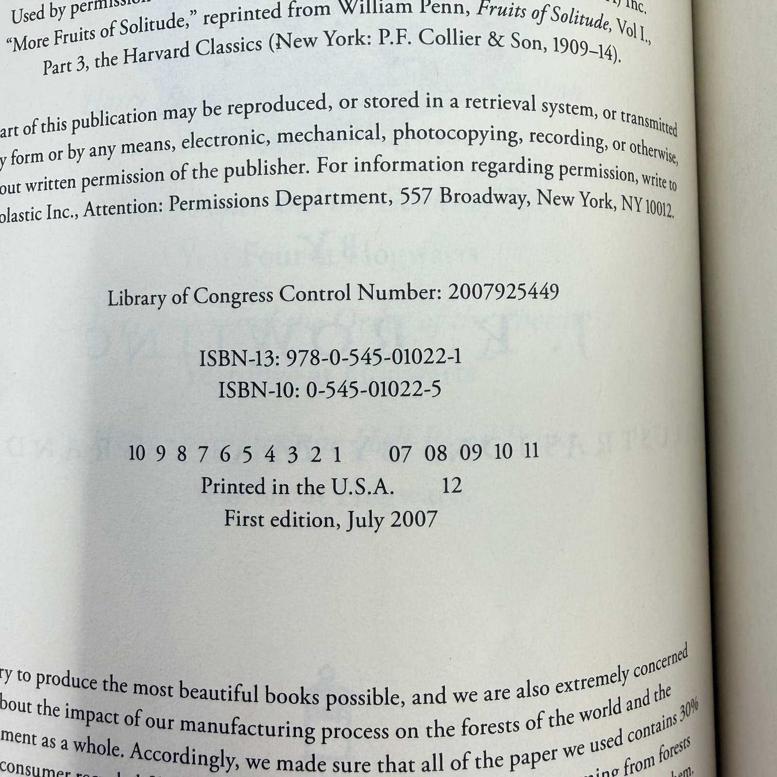 Harry Potter Deathly Hallows 1st American Edition 759 Page Error HC DJ 2007