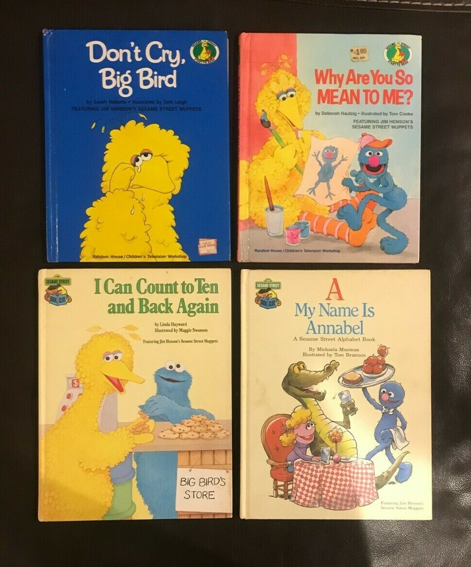 Lot Of 7 Books, Sesame Street, CTW, Jim Henson, Muppets, Big Bird, Grover