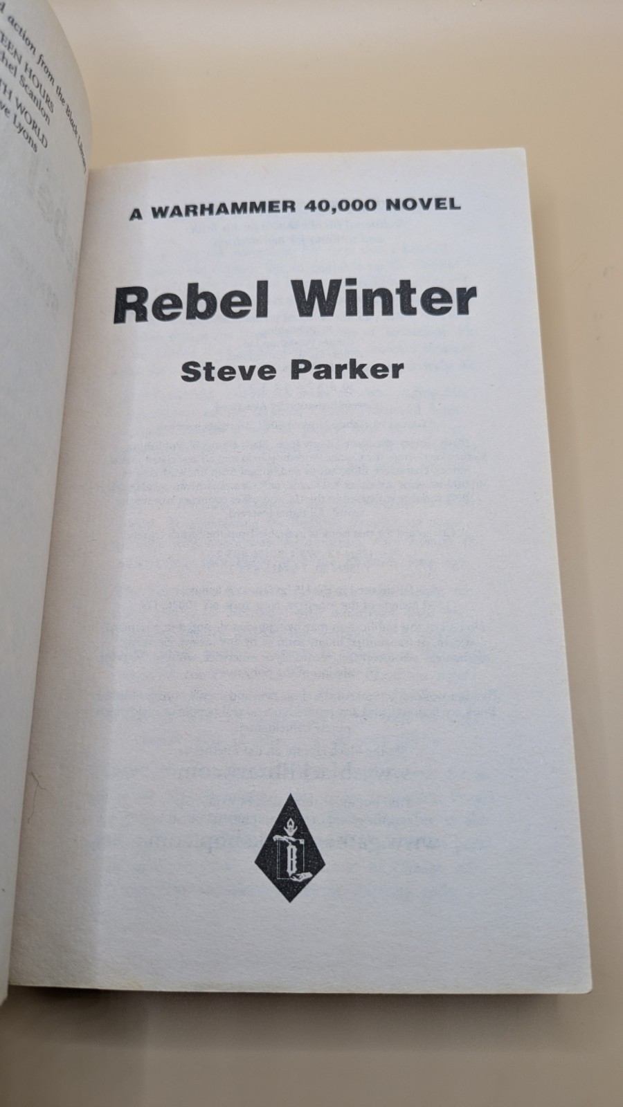 Rebel Winter – Imperial Guard Series – Steve Parker – Warhammer 40k – Paperback