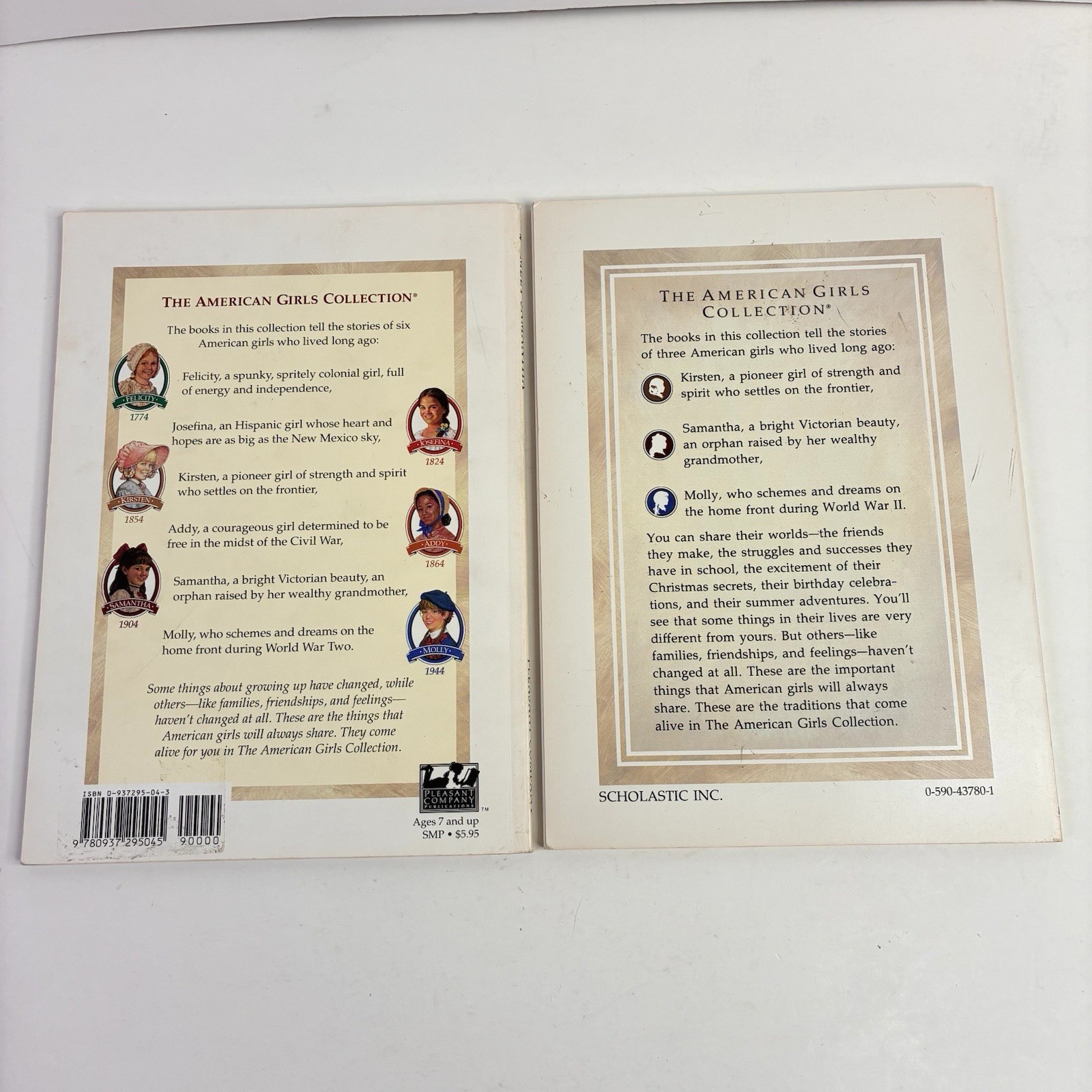Lot of 6 Vintage American Girl Books Molly Felicity Samantha Addy Paperback