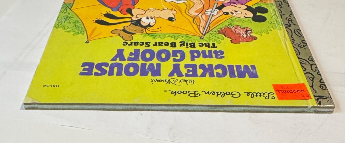 Vintage Mickey Mouse & Goofy The Big Bear Scare A Little Golden Book 1978 M