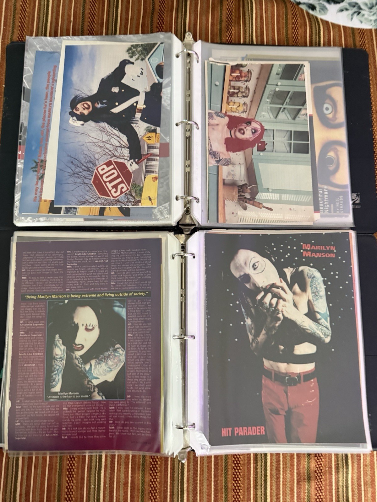 Marilyn Manson Lot Of 2 Binders Full Of 95-97 Magazine Articles 125 Pages