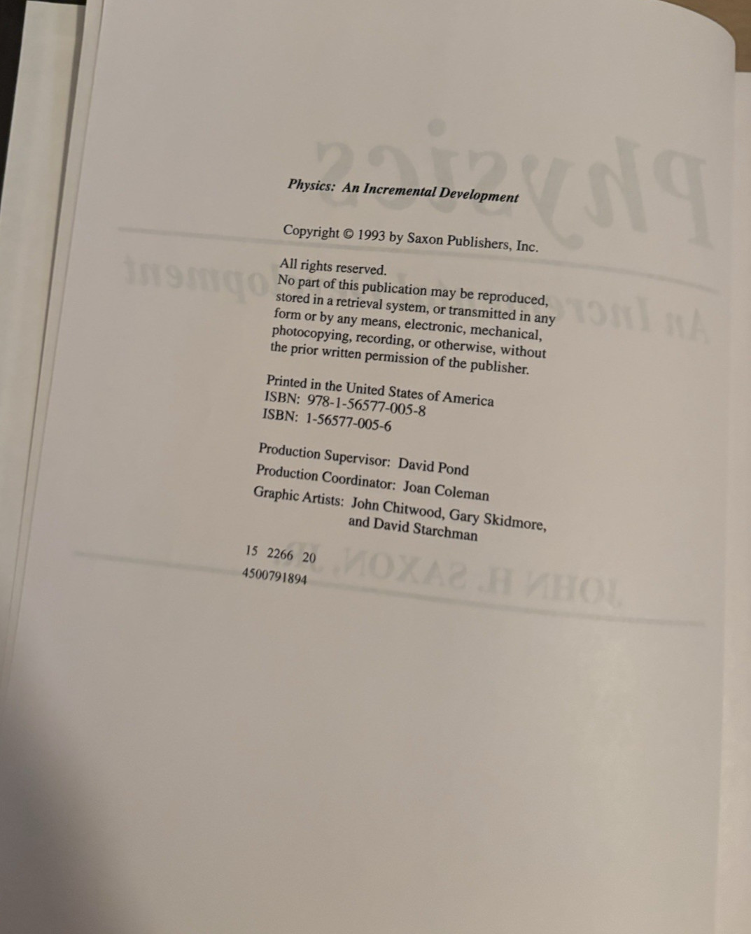 Saxon Physics Student Textbook – No Writing