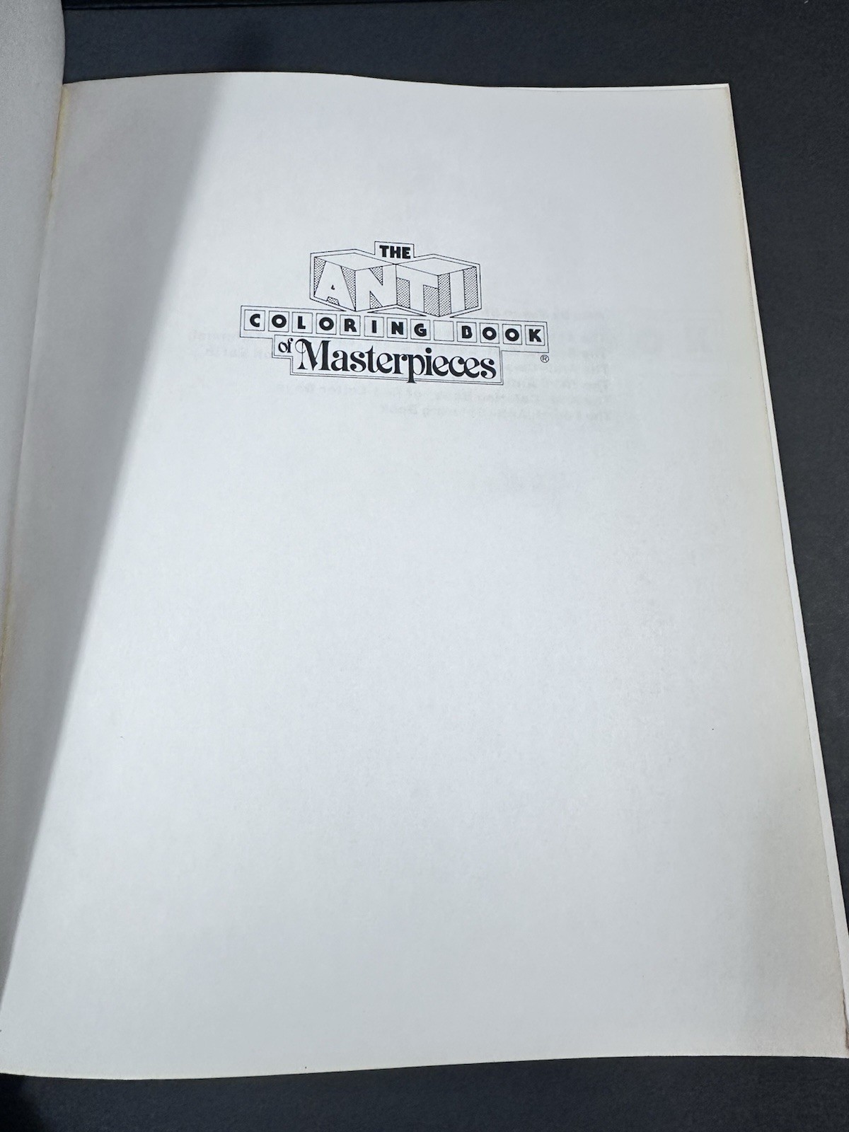 Vintage The Anti Coloring Book of Masterpieces Susan Striker Paperback 1982 New