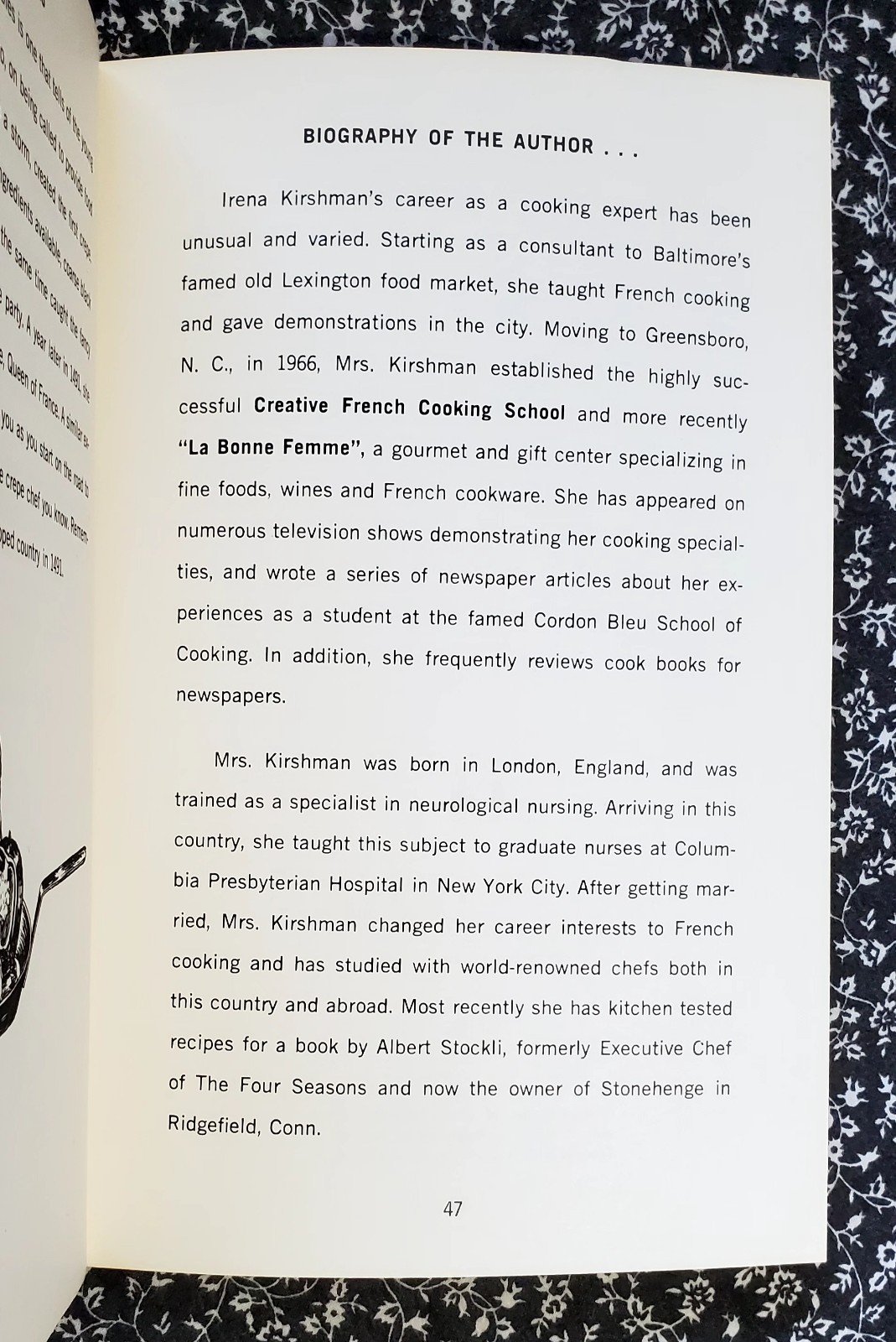Crepes and Flaming Desserts, Irena Kirshman, 1969, PB, Potpourri Press