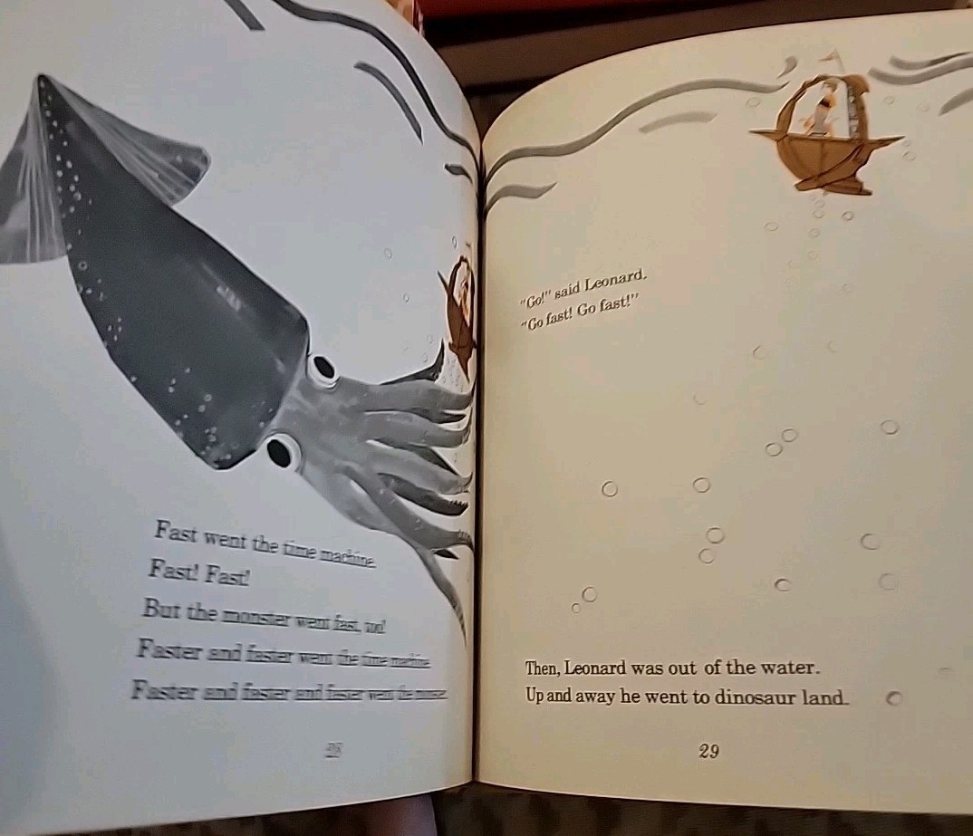 Vintage 1965 Leonard Visits Dinosaur Land Gene Darby Hardcover Book –
