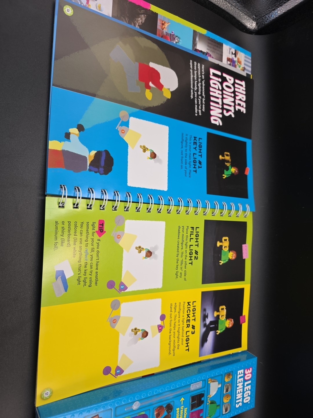 Klutz LEGO Minifigure Photography Book w/ 30 Pieces, Posing Rod, Backgrounds 7+
