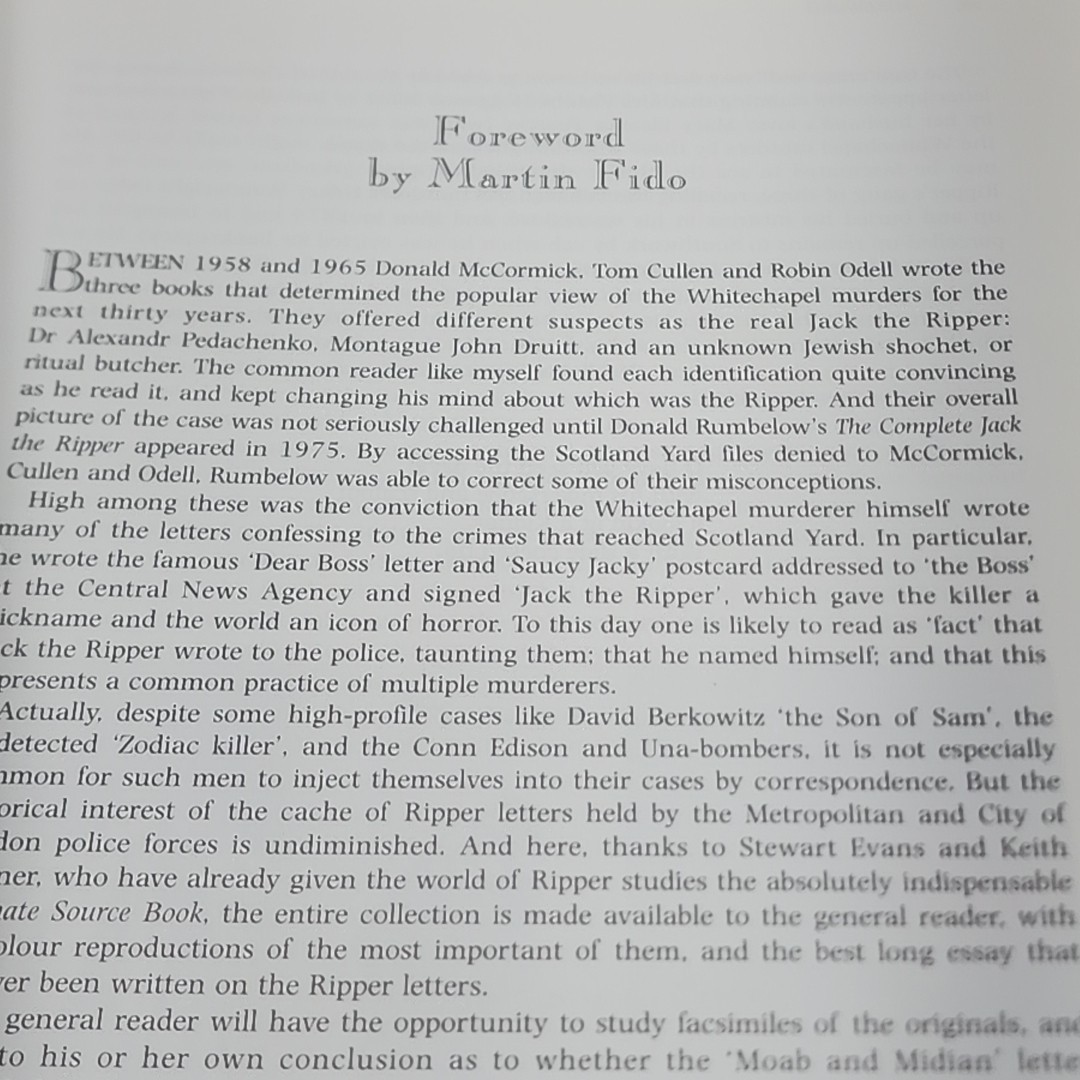 Jack the Ripper: Letters from Hell Stewart Evans & Keith Skinner Hardcover & DJ