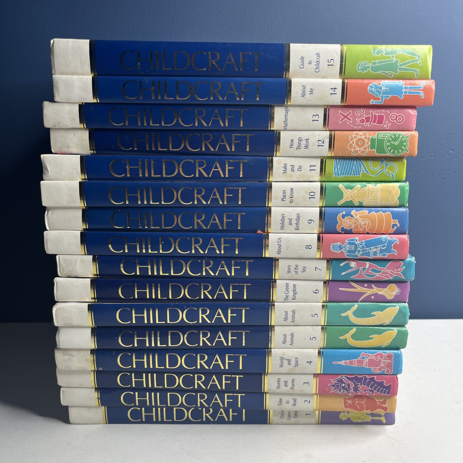 CHILDCRAFT Complete Set of 1- 15 Once Upon A Time- Hardcover- Good