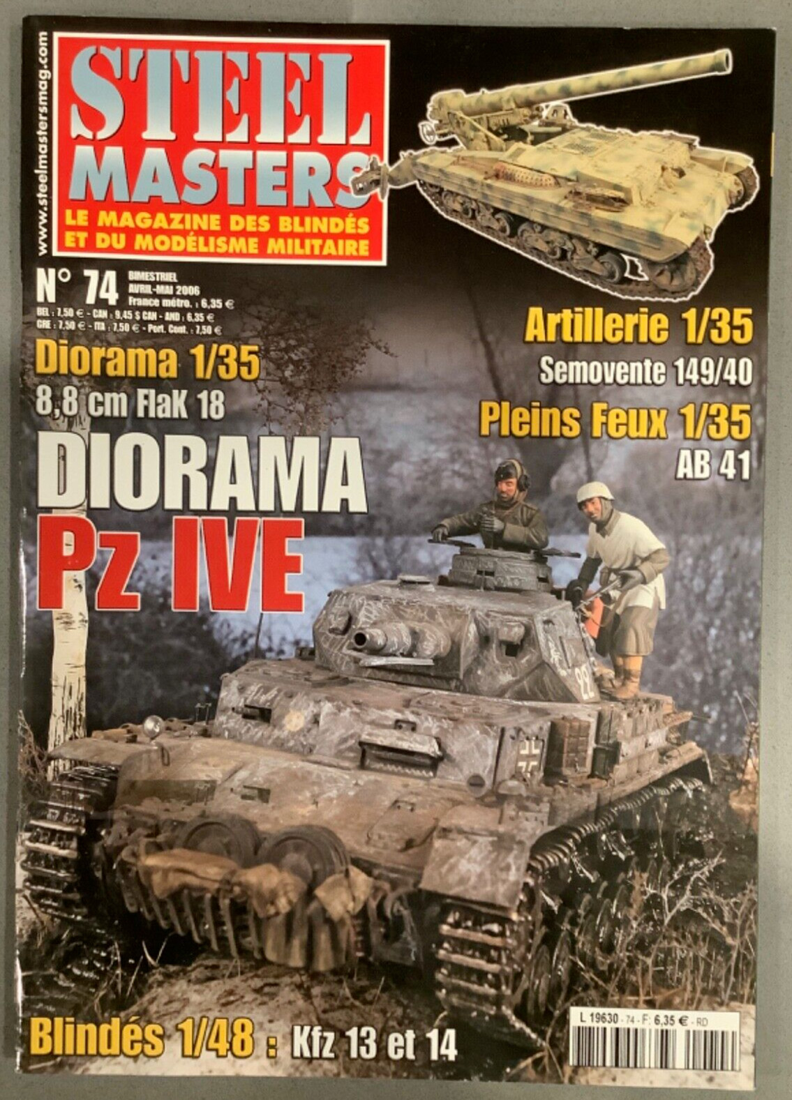 Steel Masters No 74 Diorama Pz IVE 1/35 8.8 cm FlaK 18 AB 41 Semovente 149/40