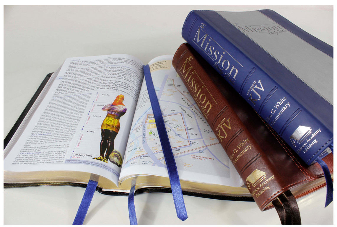 The Mission Color Study Bible KJV with E G White Comments Blue/Silver BRAND NEW