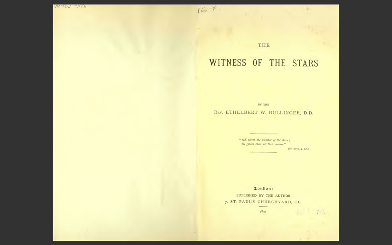 Witness of the Stars by E.W. Bullinger – Bible Commentary Scripture Study E-Book