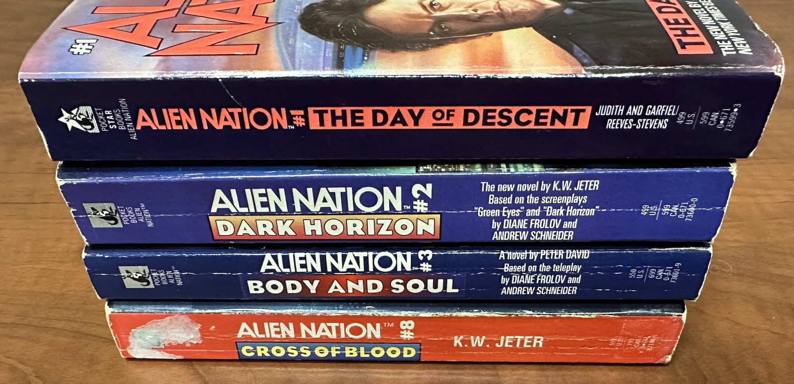 LOT (4) ALIEN NATION 1,2,3,8, Pocket Star Paperbacks 1990s 1st Printings, Used