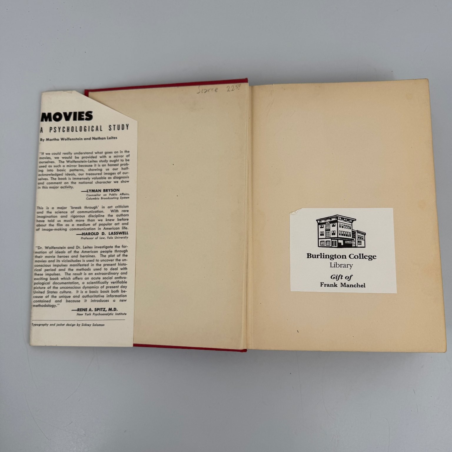 Movies A Psychological Study Wolfenstein Leites 1950 Vintage Free Press