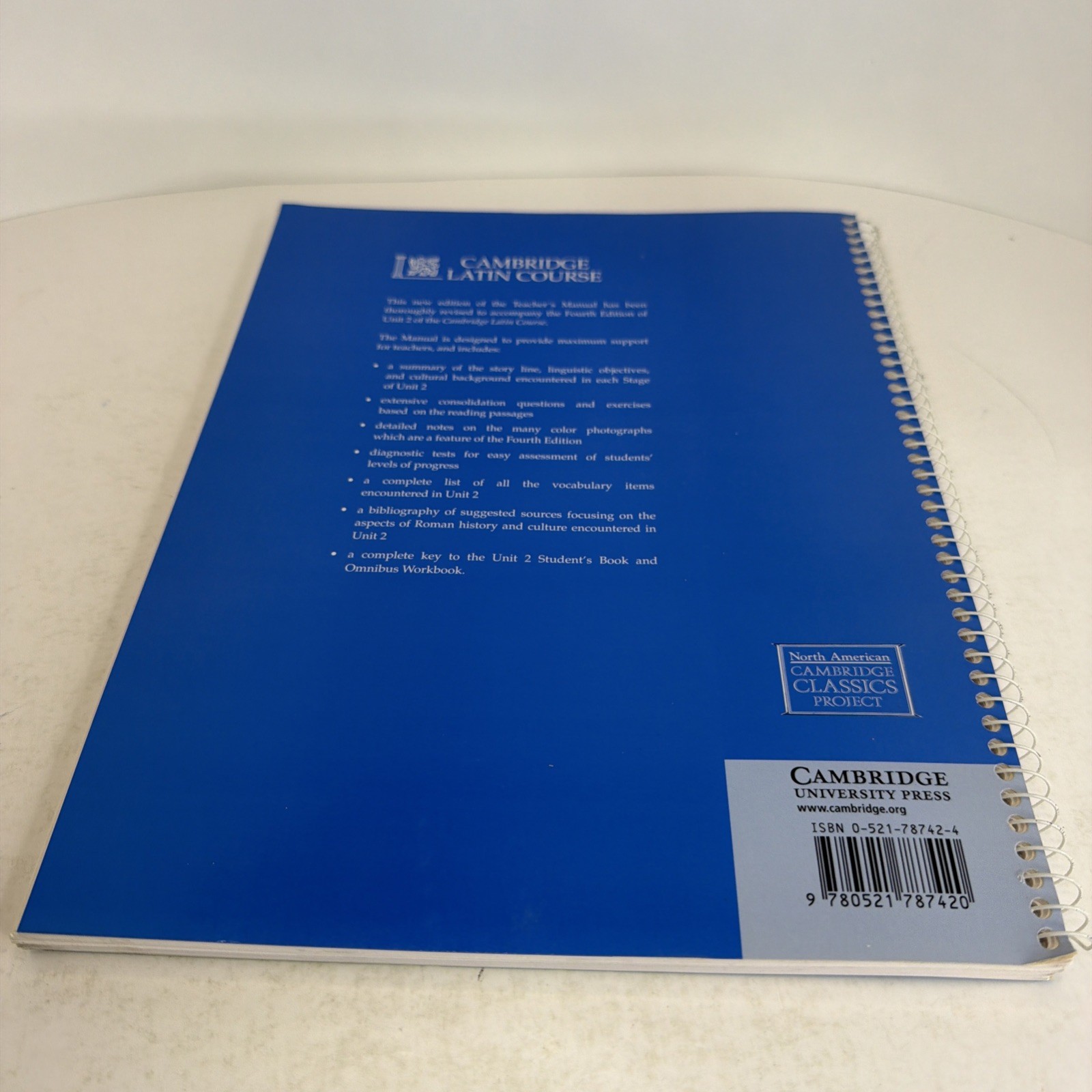 Cambridge Latin Course Unit 2 Teacher’s Manual North American 4th Ed. Spiral