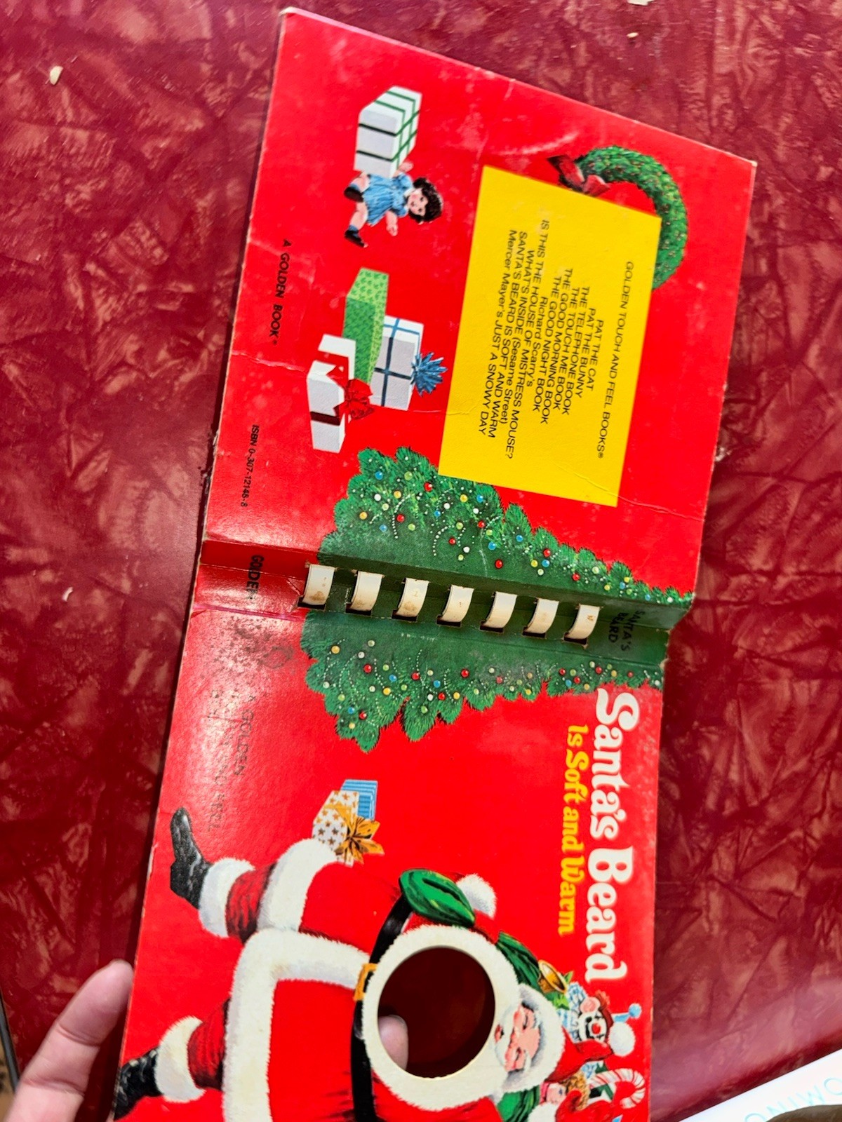 Santa’s Beard Is Soft And Warm 1974 Golden Press Touch And Feel Book Spiral