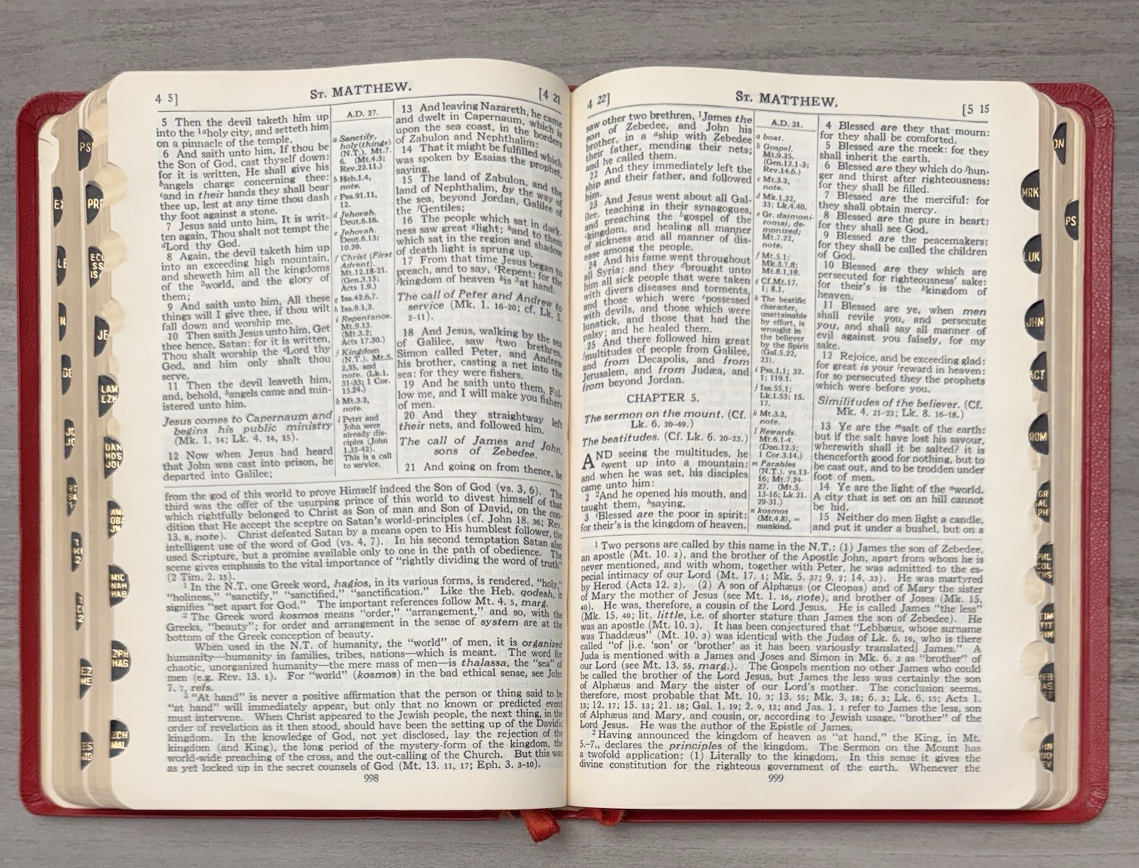 Oxford KJV Scofield Reference Bible 1945 Red Hand Grained MOROCCO Leather 187X