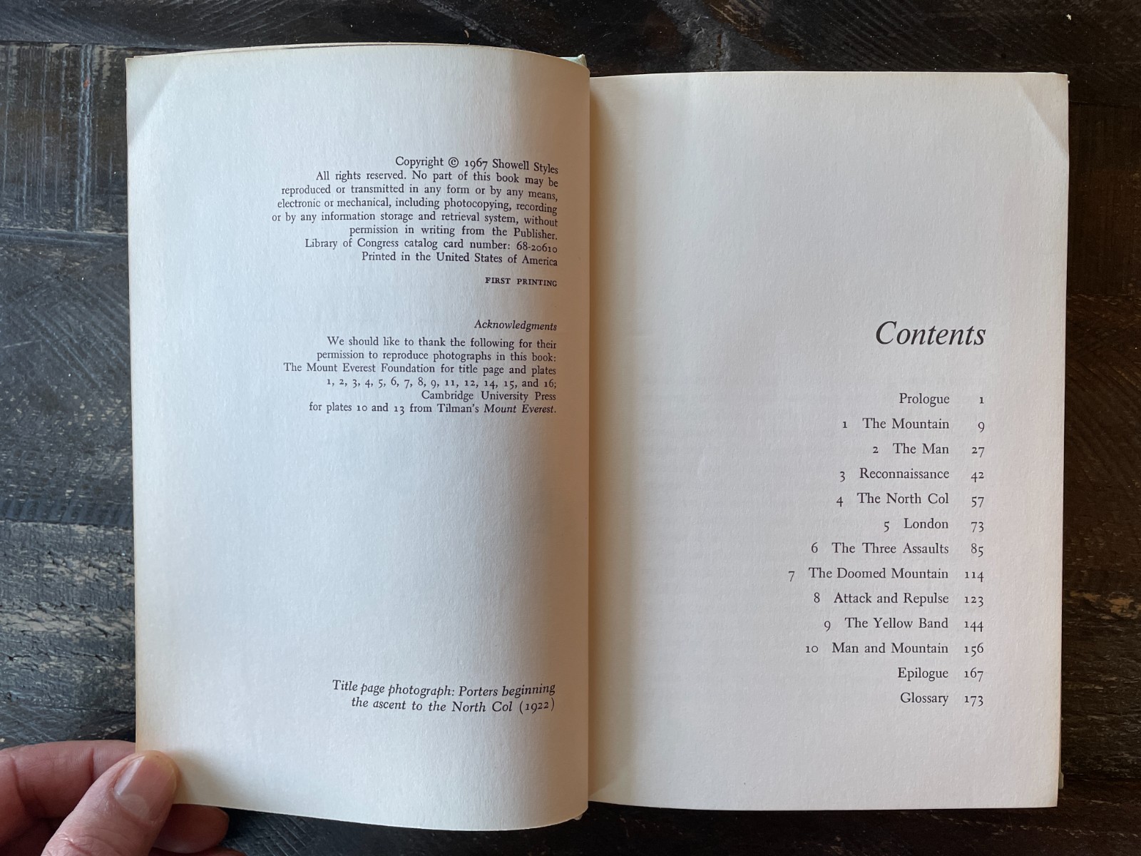 MALLORY OF EVEREST Showell Styles (1967) First Printing – Mountaineering