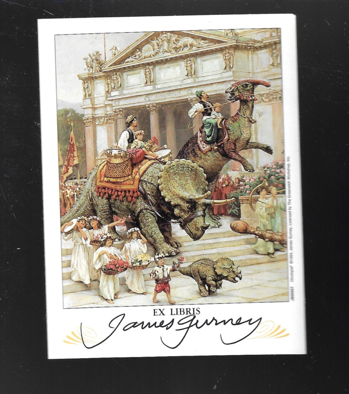 Dinotopia Hand Signed Bookplate Sticker by James Gurney