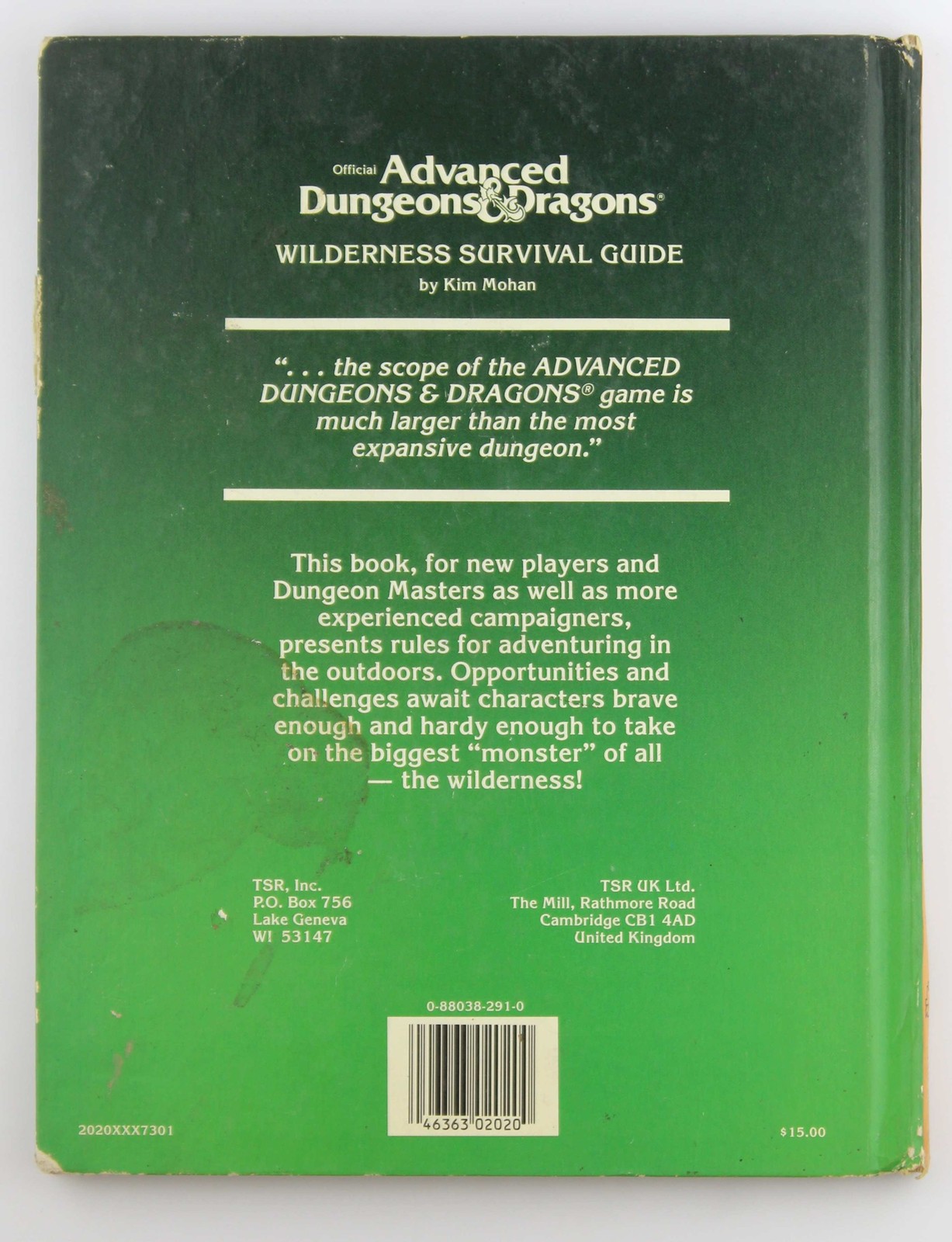 Official Advanced Dungeons and Dragons: Wilderness Survival Guide Kim Mohan ORIG