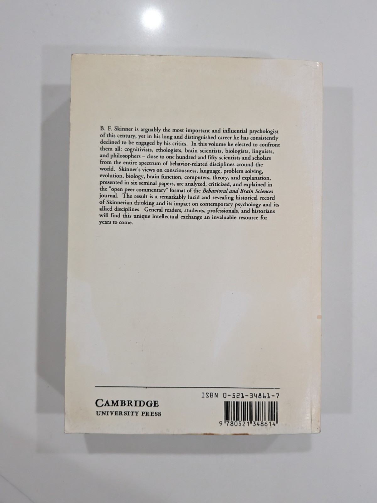Selection of Behavior – B.F. Skinner | 1994 | Cambridge University Press | PB