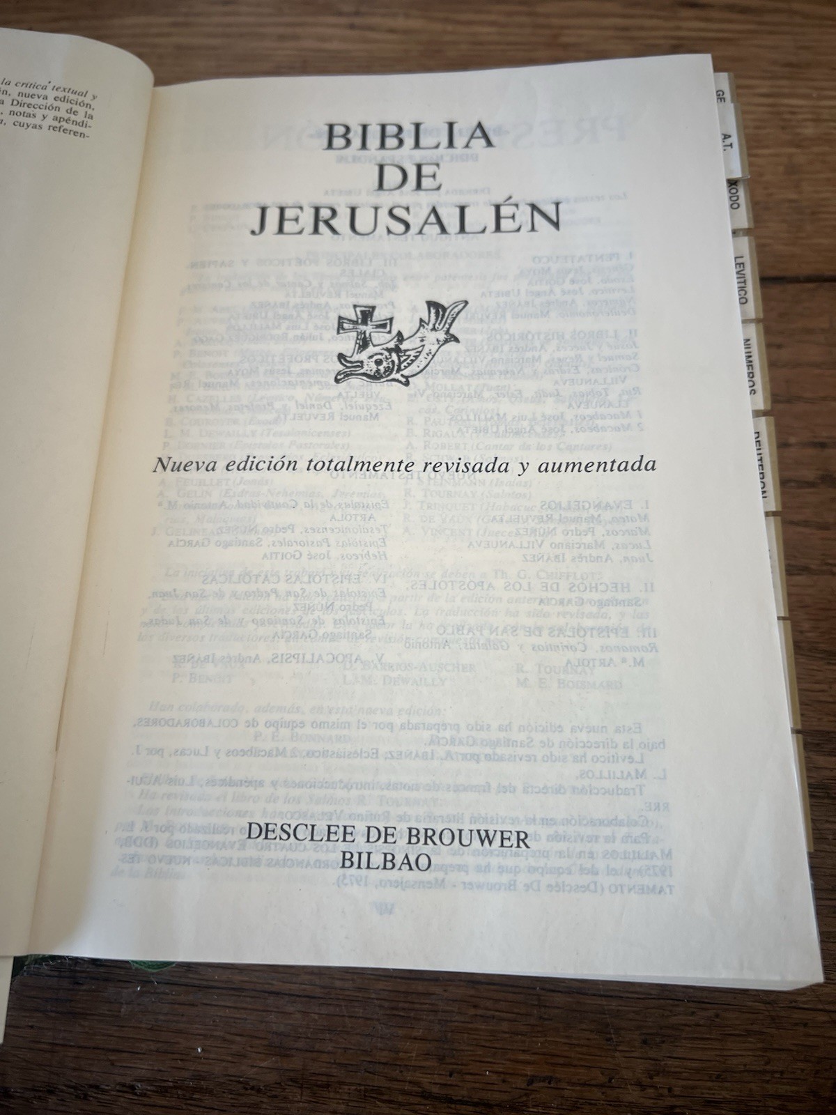 1993 Nueva Biblia de Jerusalen Desclee de Brouwer Bilbao Tapa Dura in Spanish