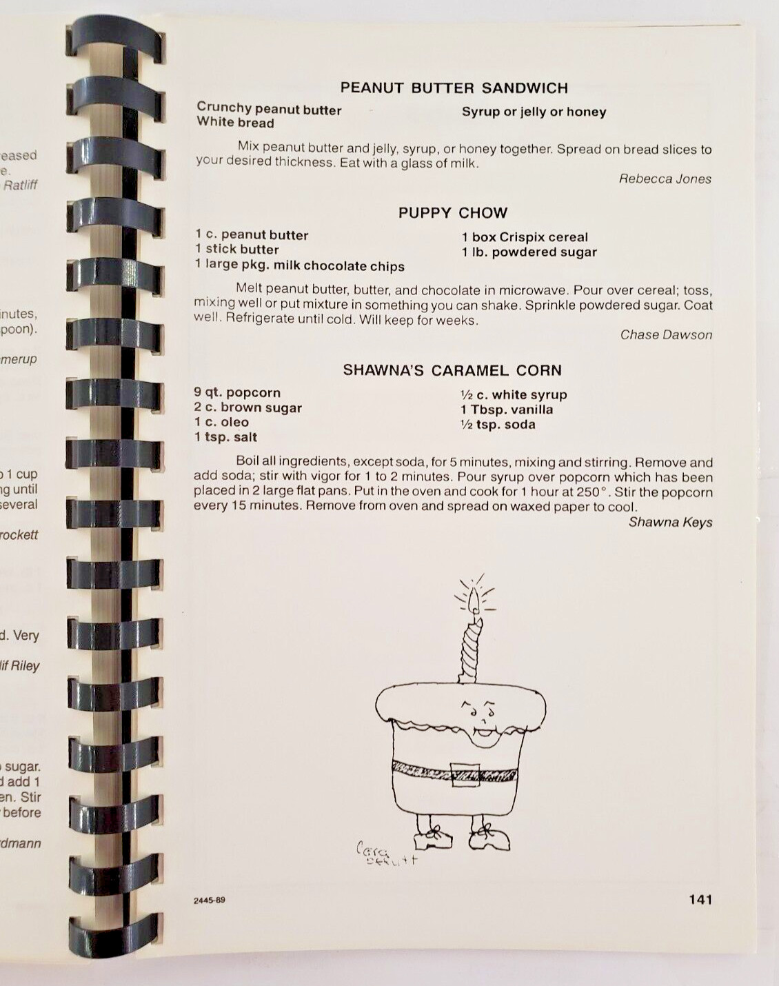 Puckett Panthers 1989-1990 Cookbook Elementary School Recipes Amarillo Tx