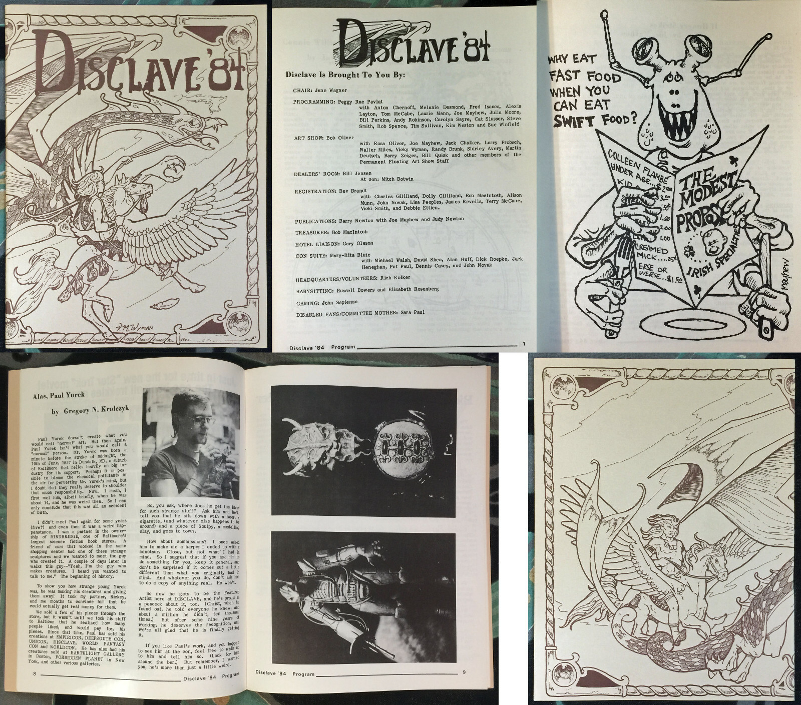 SCIENCE FICTION FANZINE DISCLAVE 1984 Sci-Fi Convention Connie Willis Paul Yurek