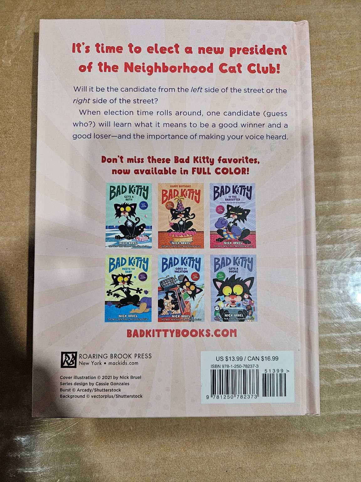 Bad Kitty For President Hardcover Roaring Brook Press Nick Bruel