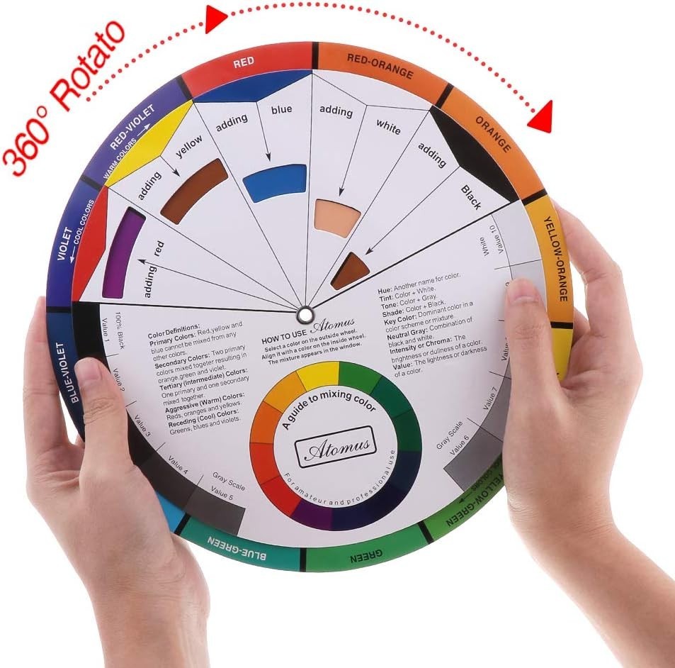9.25-Inch Color Mixing Blending Wheel – Perfect for Makeup and Tattoo Artists