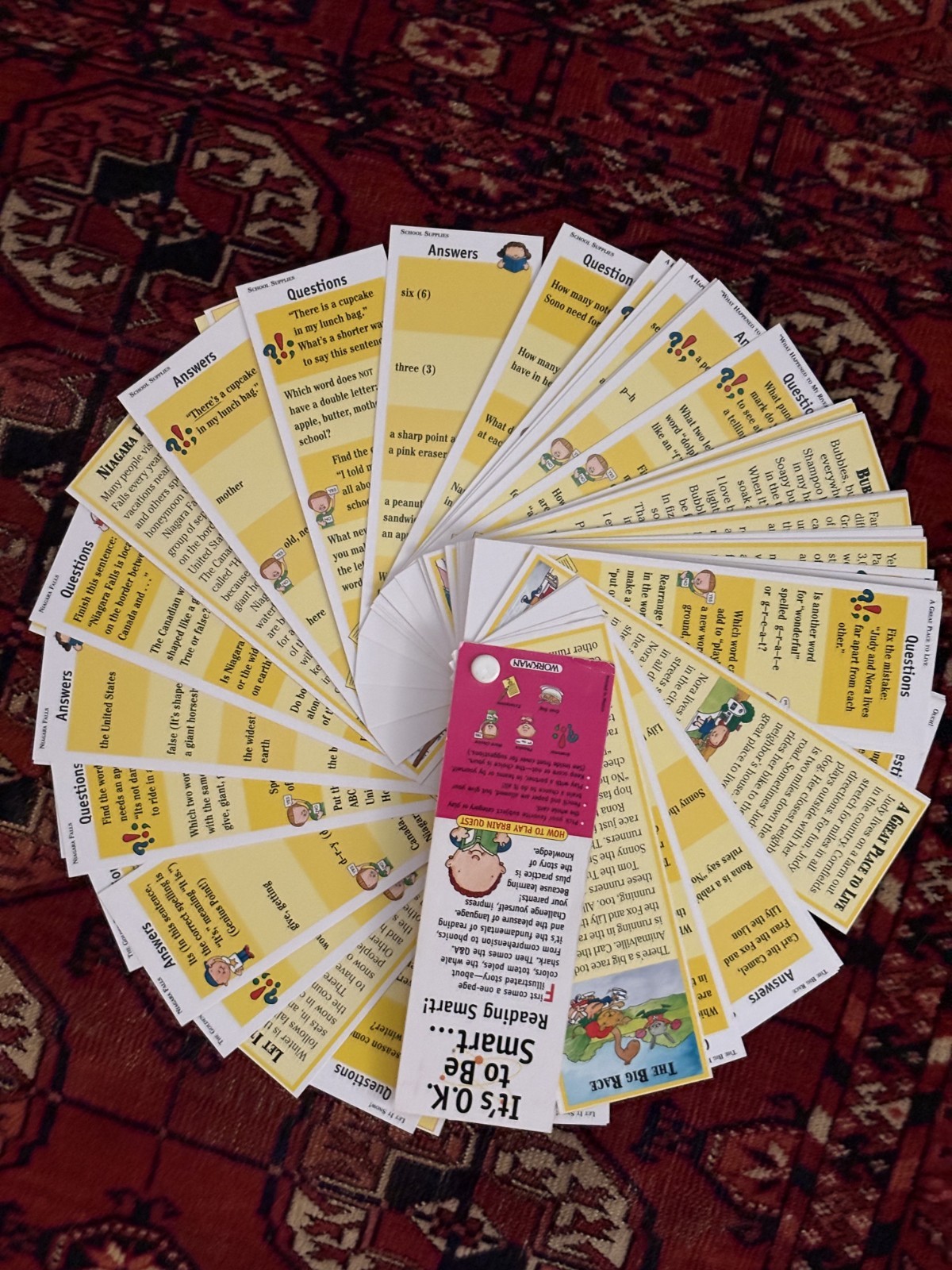 2 Brain Quests Reading Basics 6-7 Gr. 1 Deck 1 AND Math Basics 6-7 Gr. 1 Deck 2