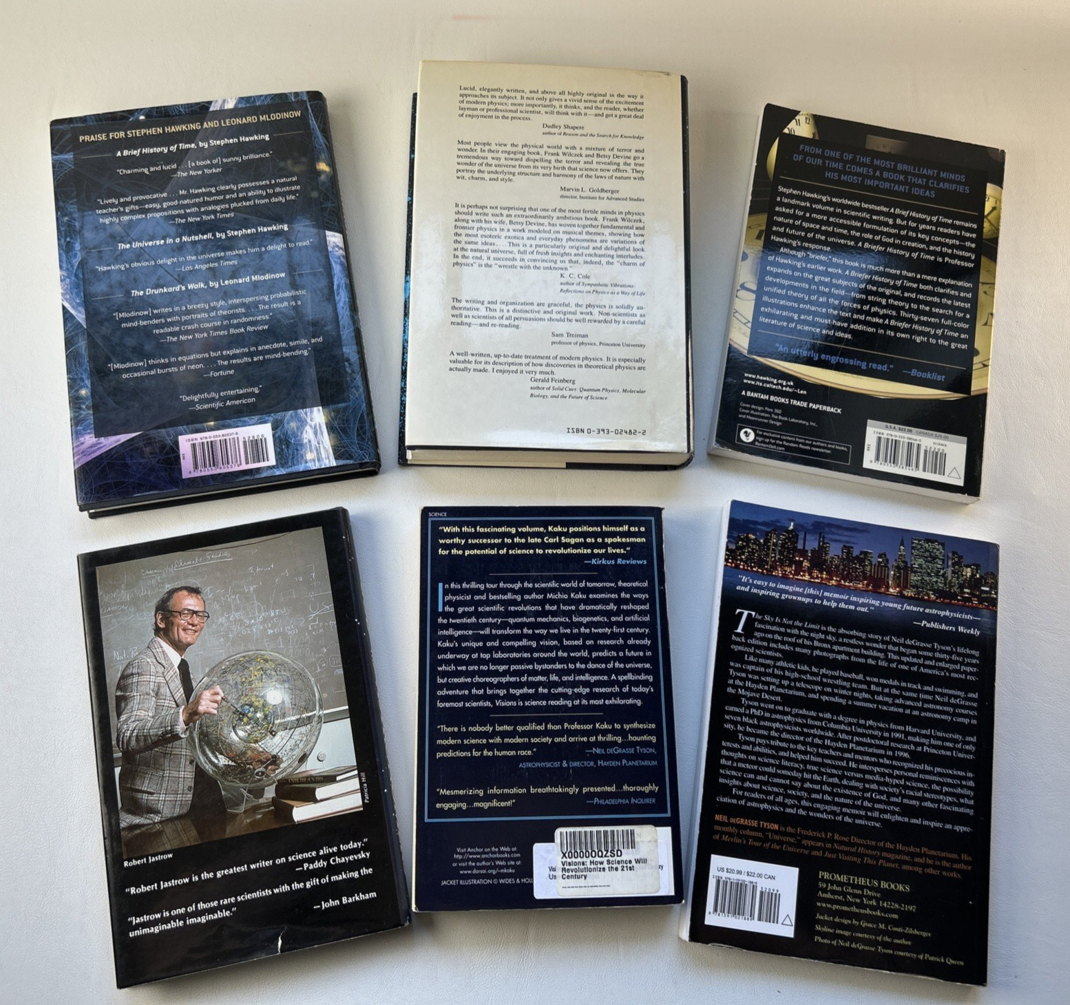 Lot of 6 Stephen Hawking DeGrasse Michio Kaku Physics Space Astronomy PB HC