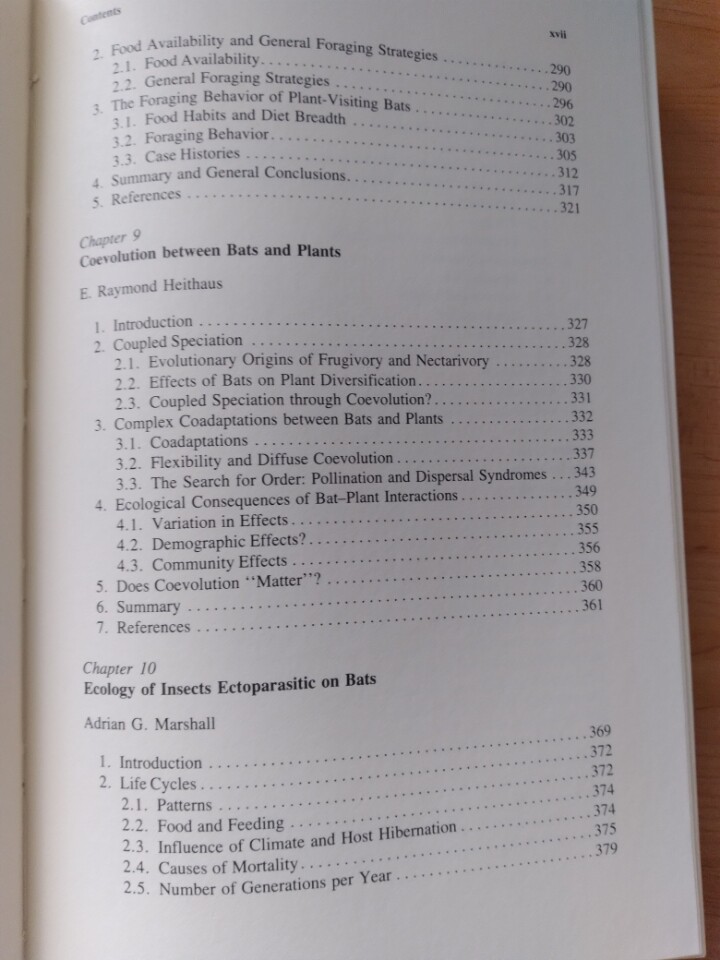 Ecology of Bats Kunz 1982