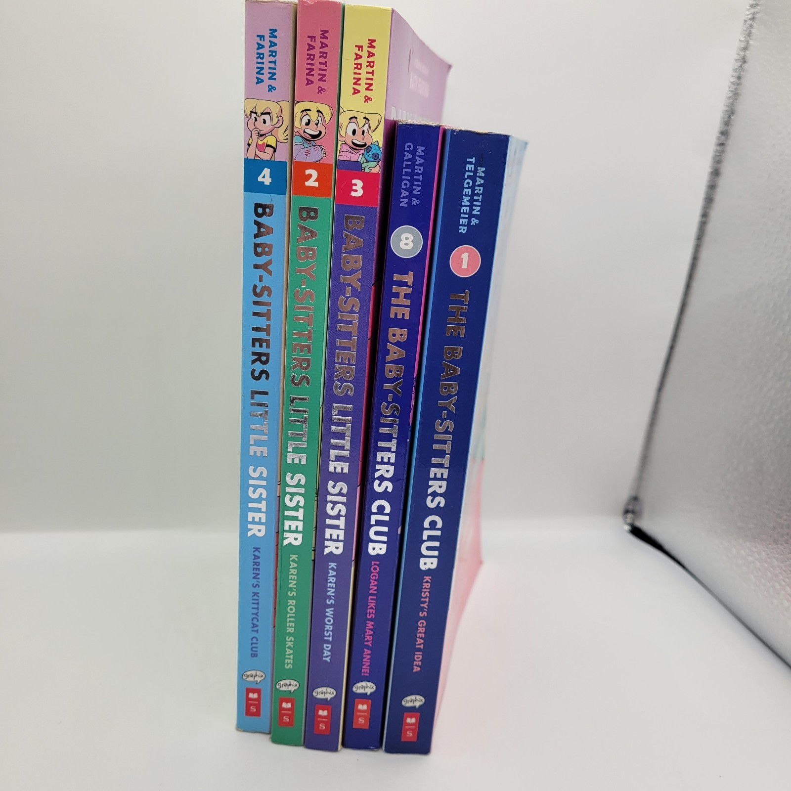 Lot of 5 Paperback Books THE BABY SITTER CLUB Full Color 4 / 2 / 3 / 8/ 1