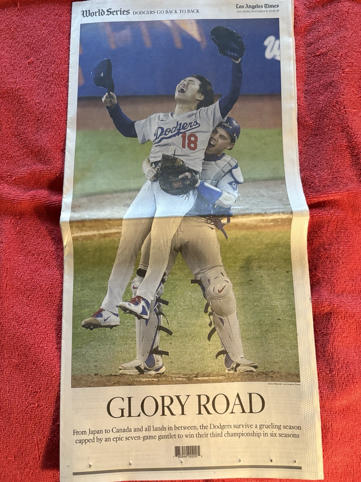LOS ANGELES TIMES NOVEMBER 8 2025 DODGERS WORLD SERIES SPECIAL 14 PGS YAMAMOTO