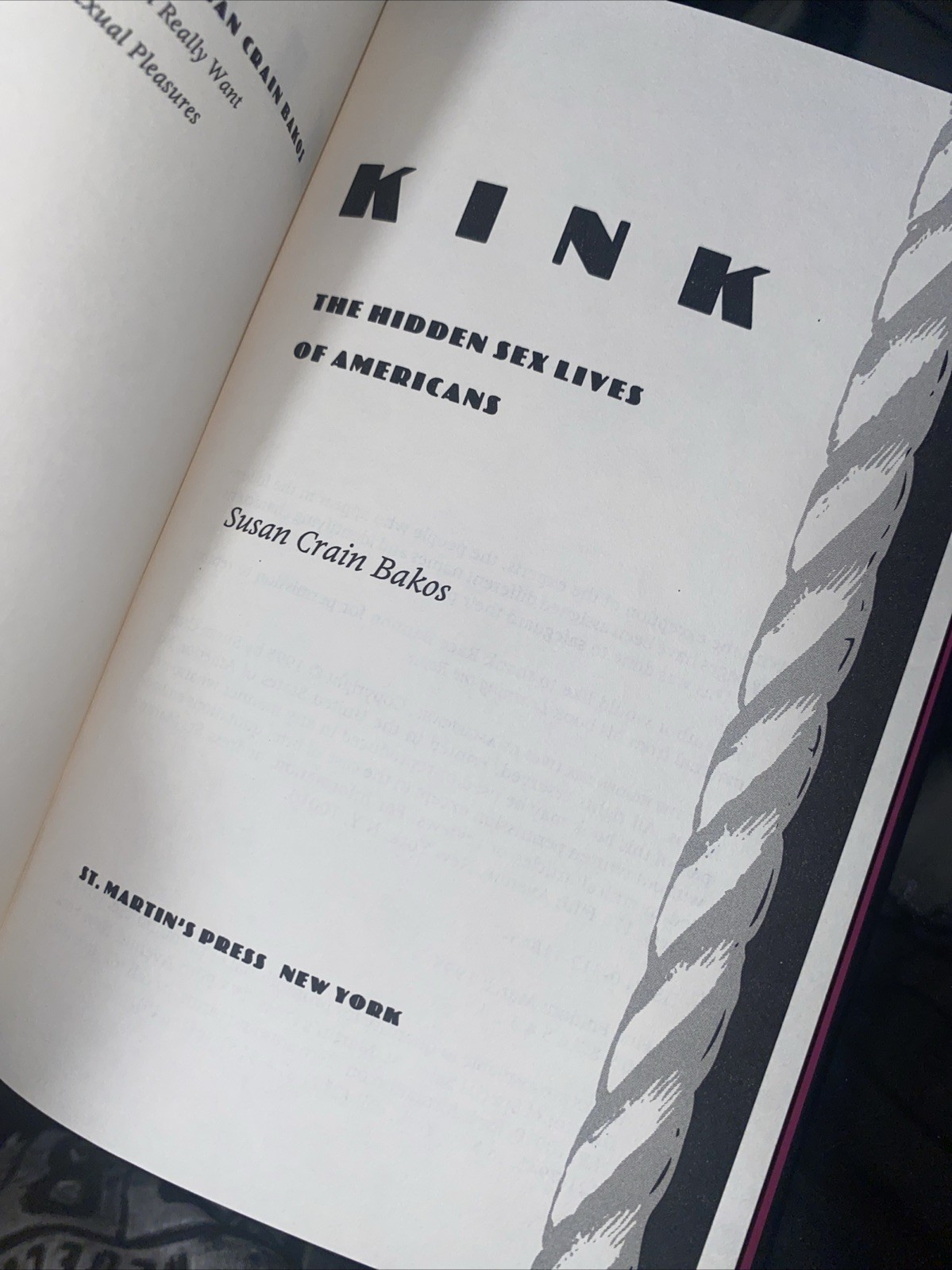 Kink : The Hidden Sex Lives of Americans by Susan Crain Bakos (1995, Hardcover)