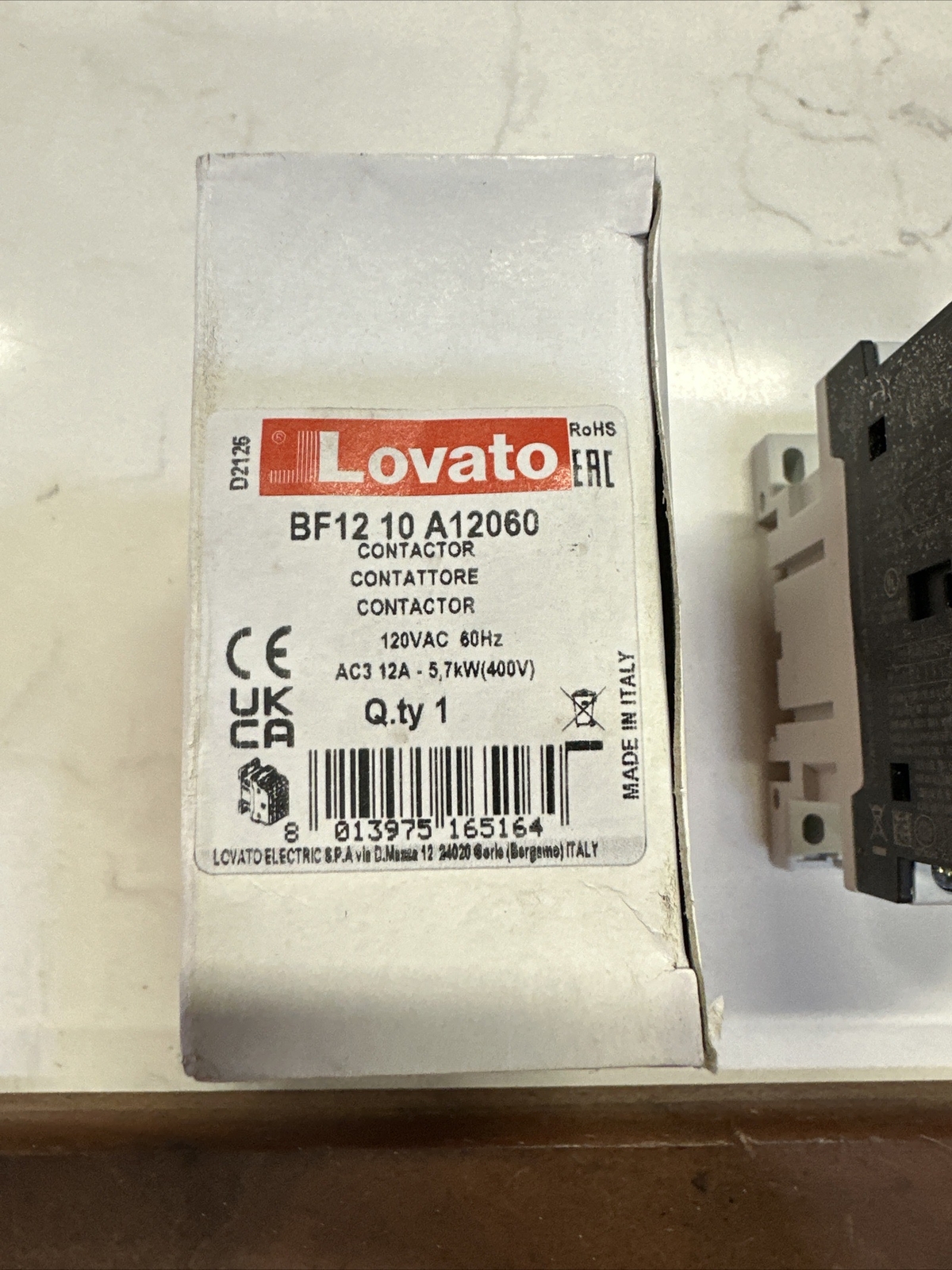 Lovato Electric 12 Amp 120V Coil BF1210A12060 Contactor Brand New