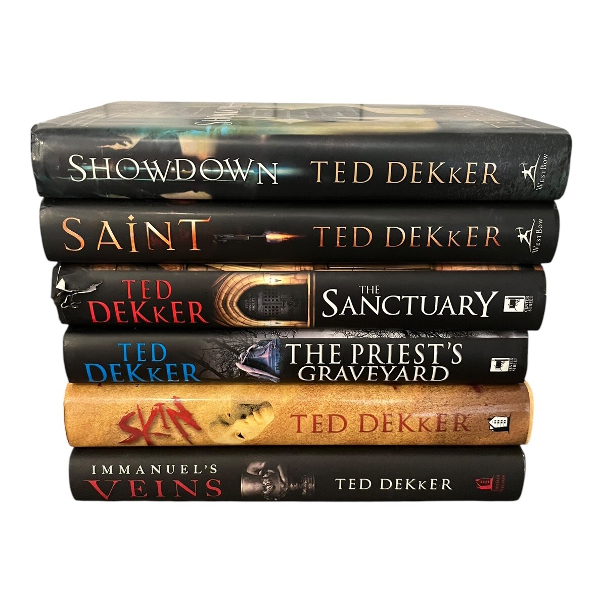 Ted Dekker Hardcover Book Lot | Skin Saint Showdown Sanctuary Priests Graveyard