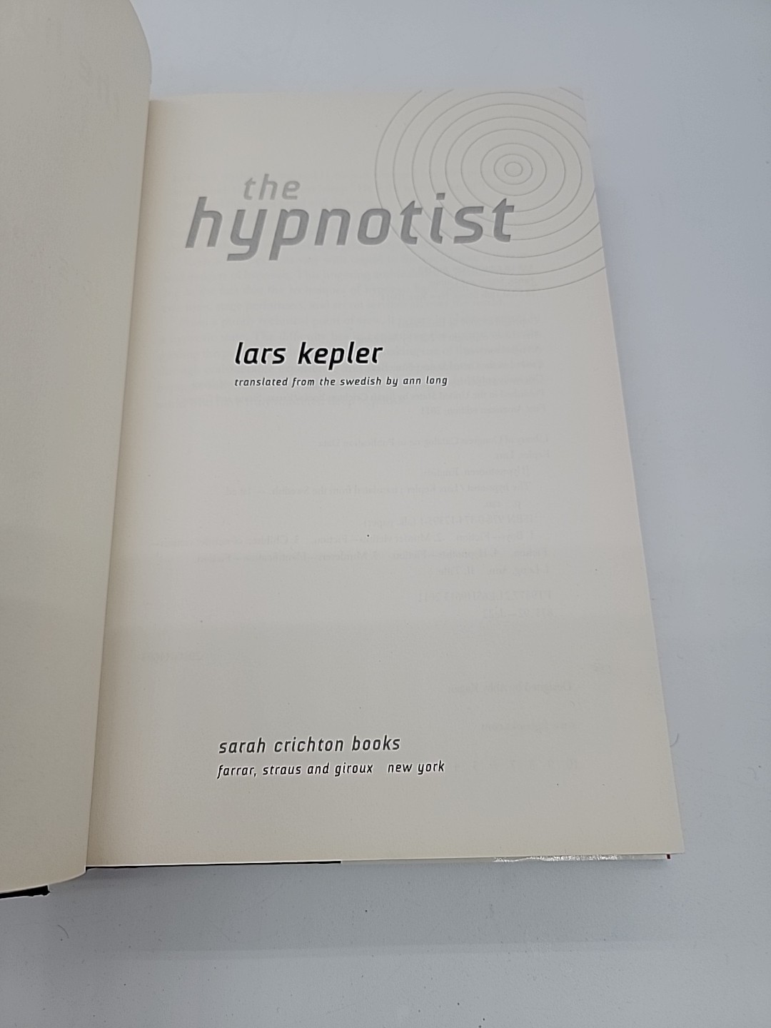 The Hypnotist: A Novel by Lars Kepler Detective Murder Mystery 1st American Edit