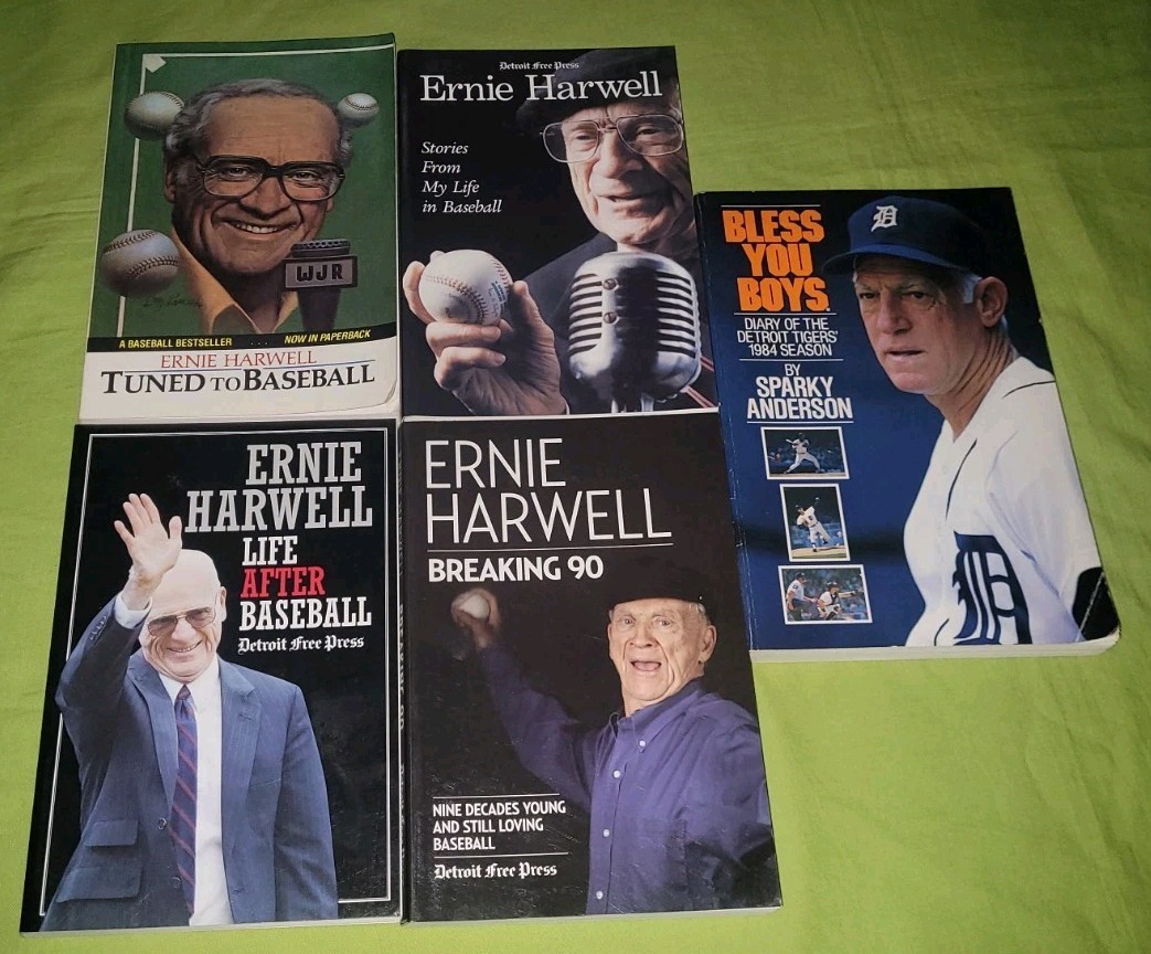 MLB Detroit Tigers Baseball Ernie Harwell Sparky Anderson Paperback Book Lot
