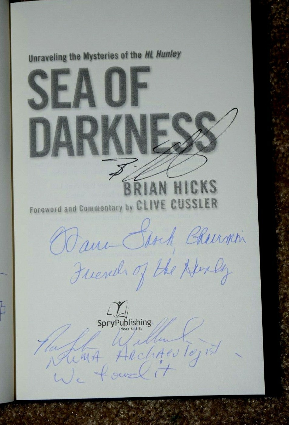 “SEA OF DARKNESS” by BRIAN HICKS, 476Pages, Hard Cover, Signed, New, (c) 2014